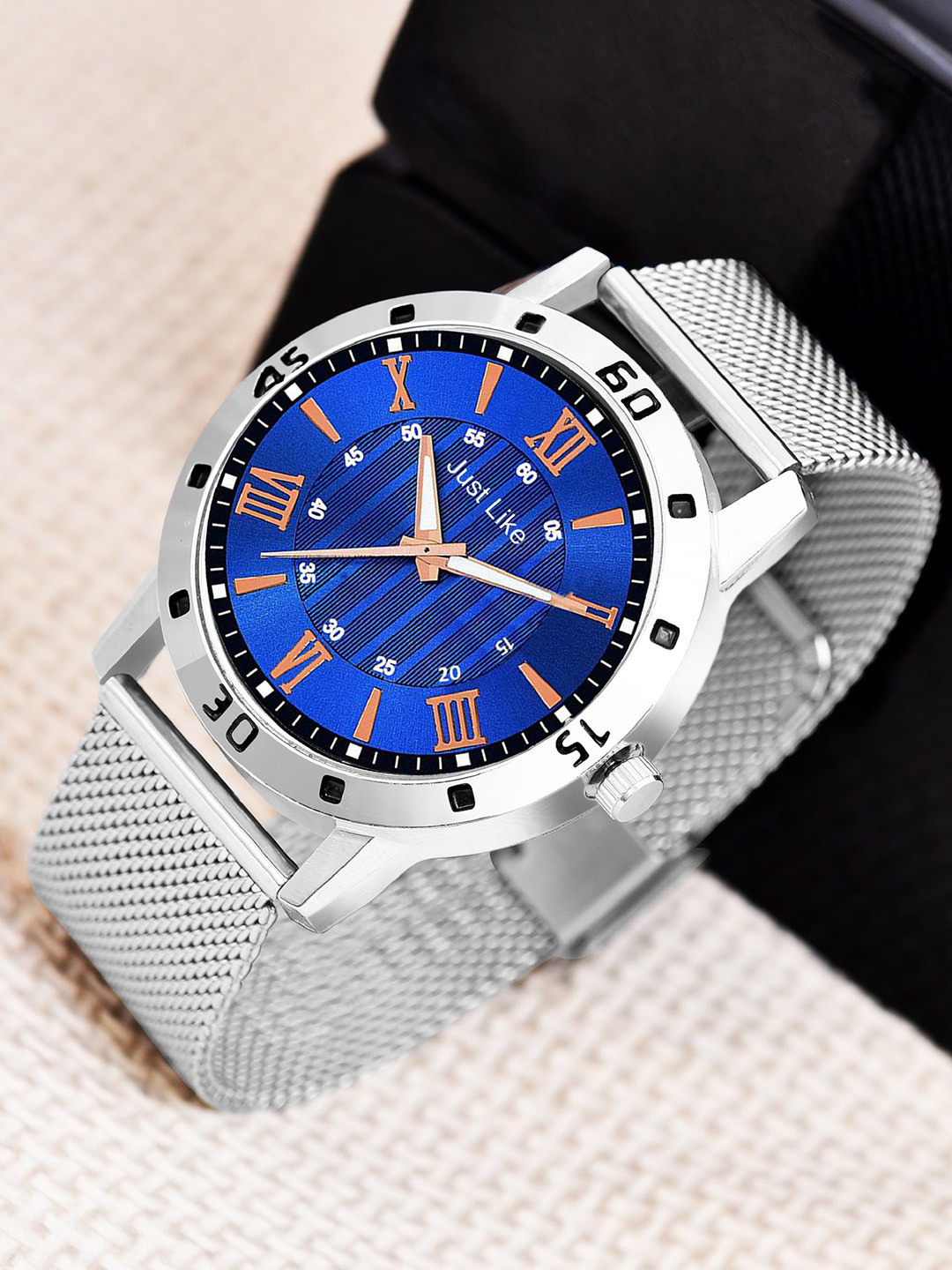 JUST LIKE Men Pack Of 2 Textured Dial & Reset Time Analogue Watch 451 All Sefar