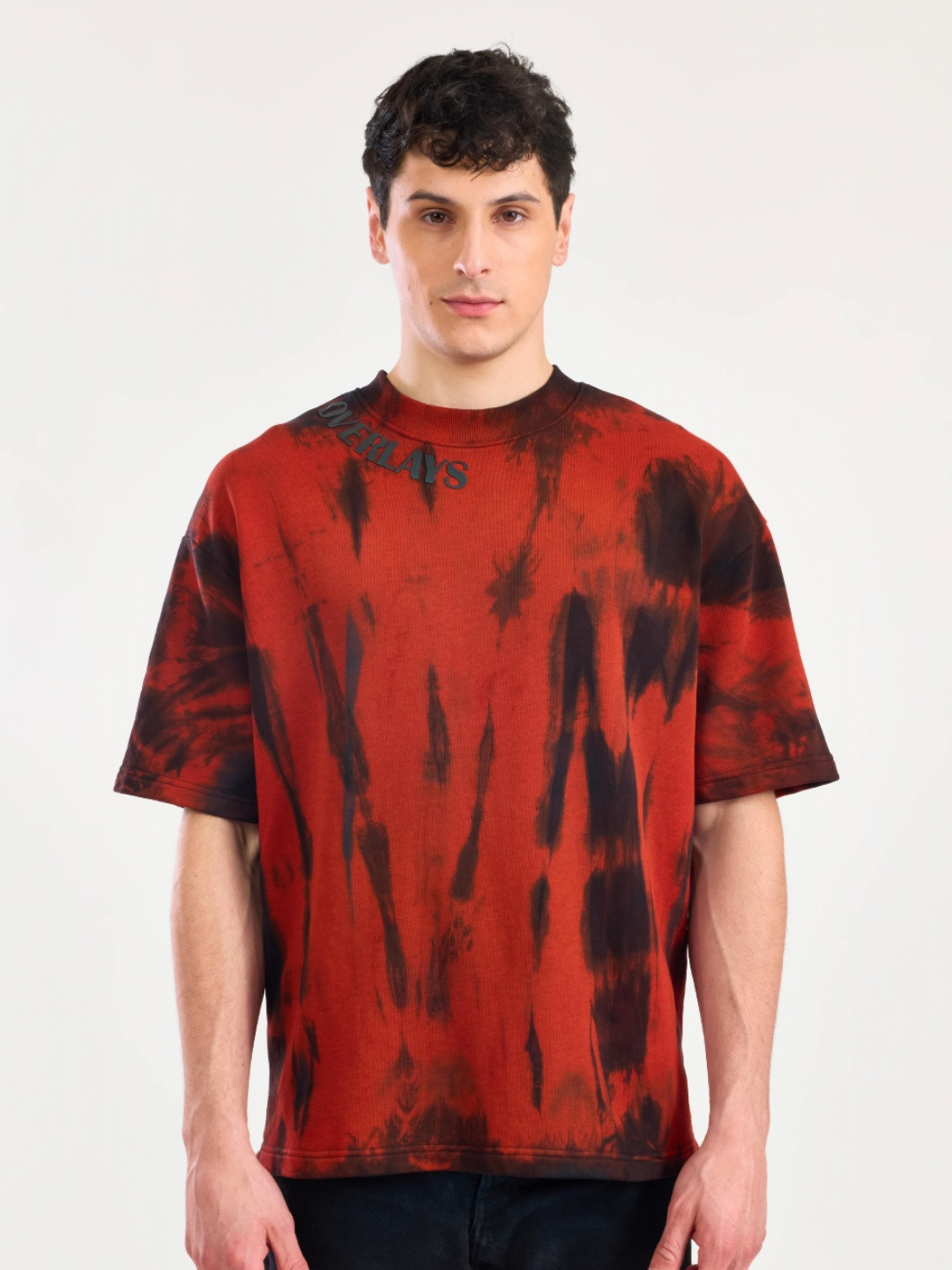 Overlays Tie and Dye Flamewave Oversized Cotton T-shirt