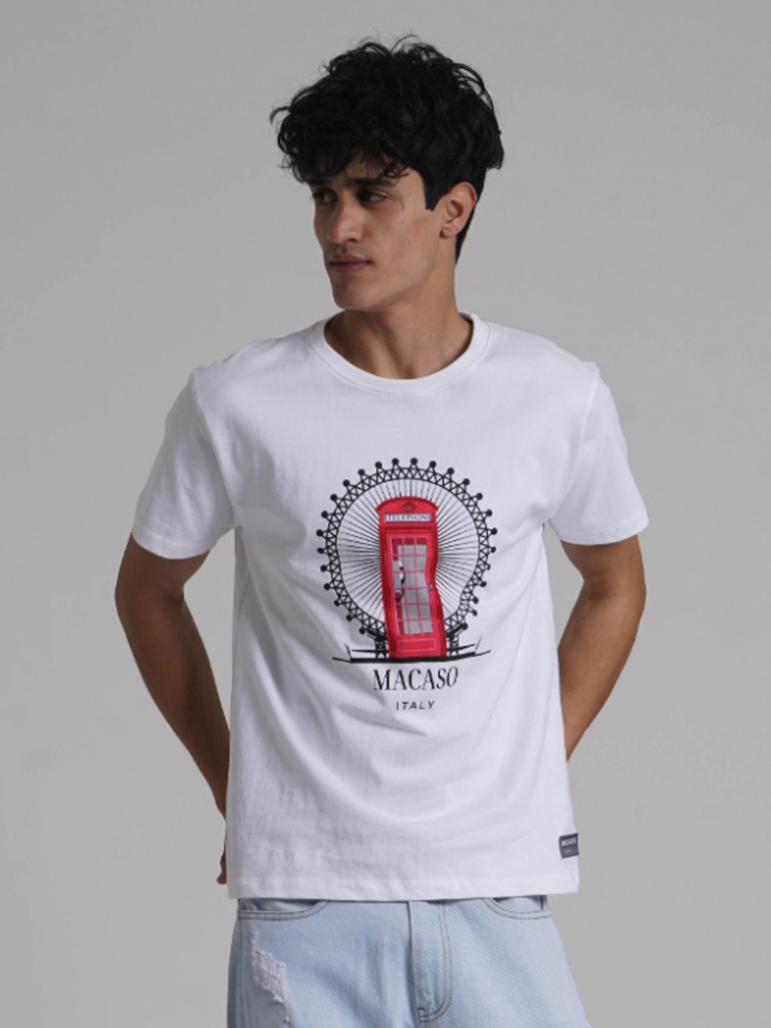 Macaso Italy Graphic Printed Round Neck T-shirt