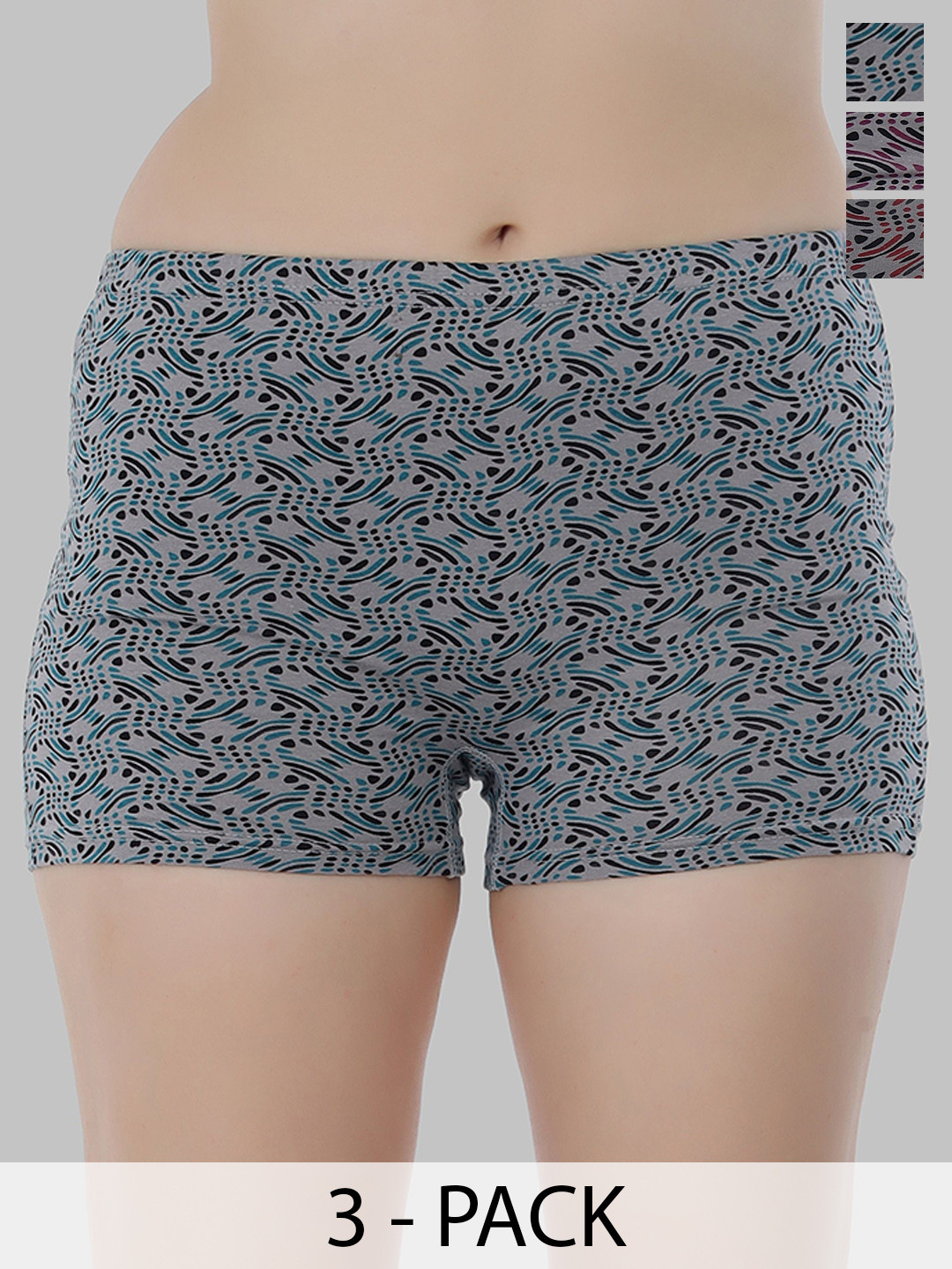 SELFCARE Pack Of 3 Printed Boyshorts Briefs SN3502