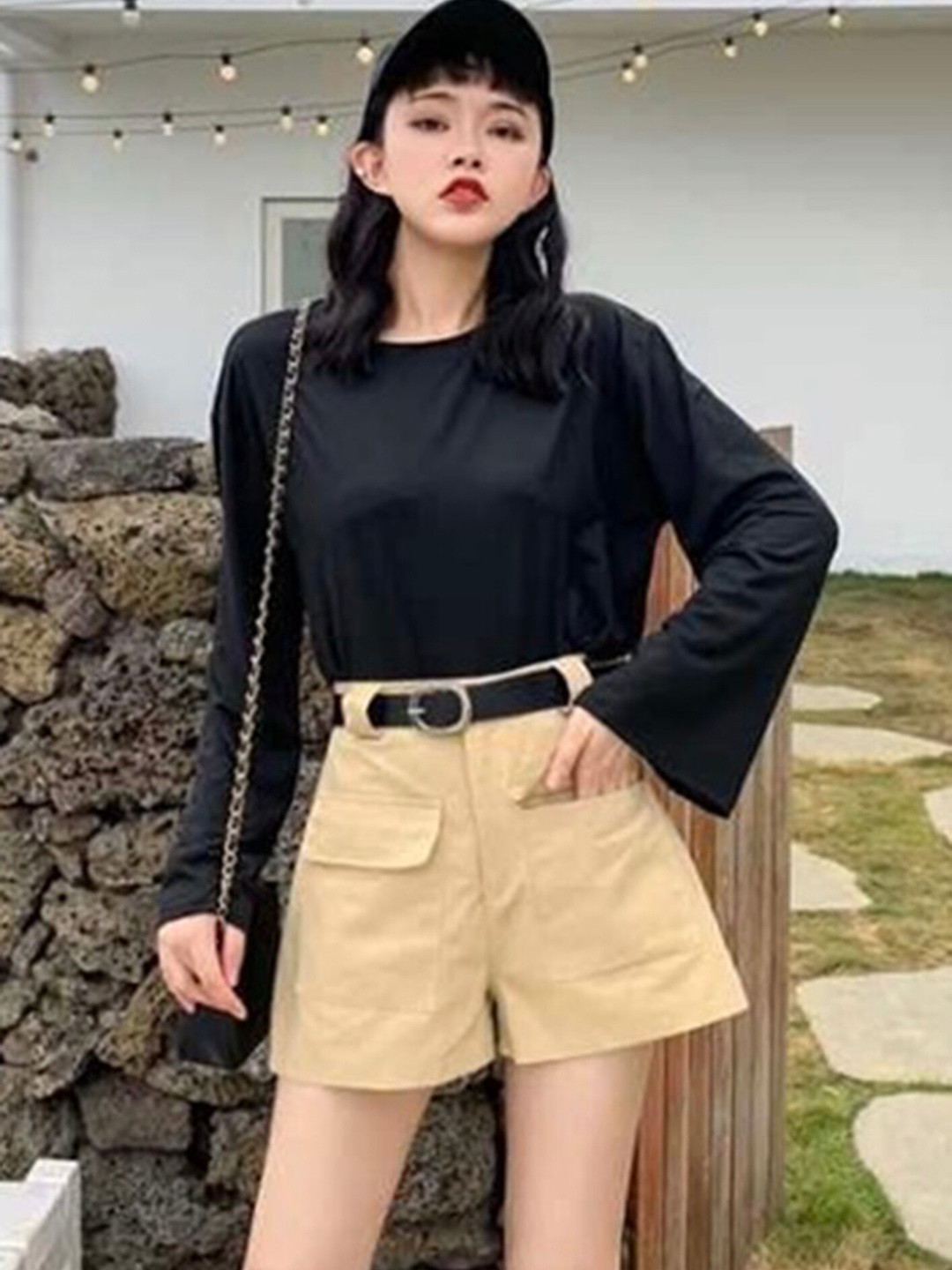 LULU & SKY Women High-Rise Slim Fit Chino Shorts