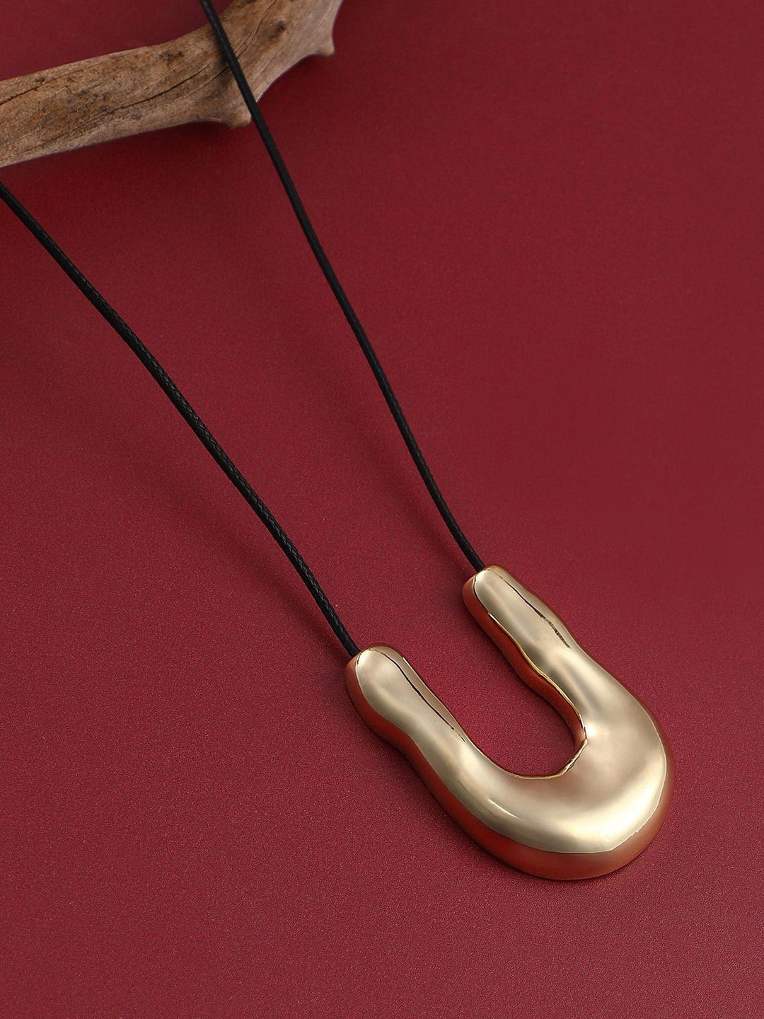 French Accent Gold-Plated The Houston Pendant With Chain