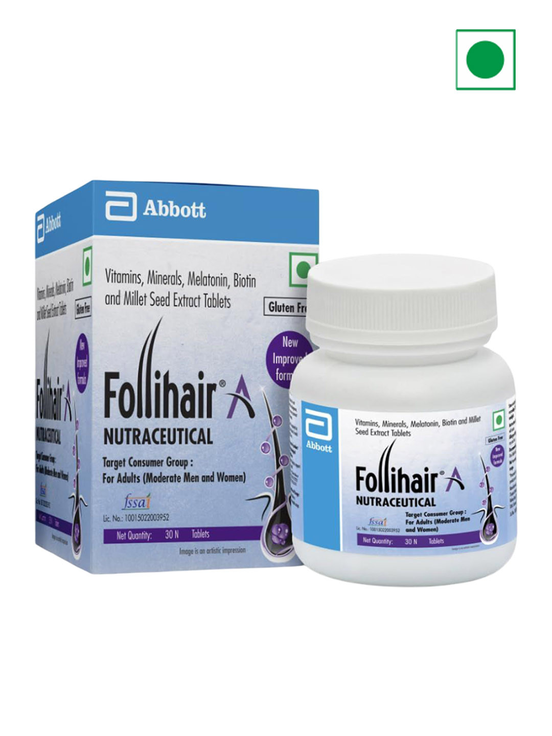 Follihair New A By Abbott Tablets For Nourish & Strengthen Hair - 30 Tablets