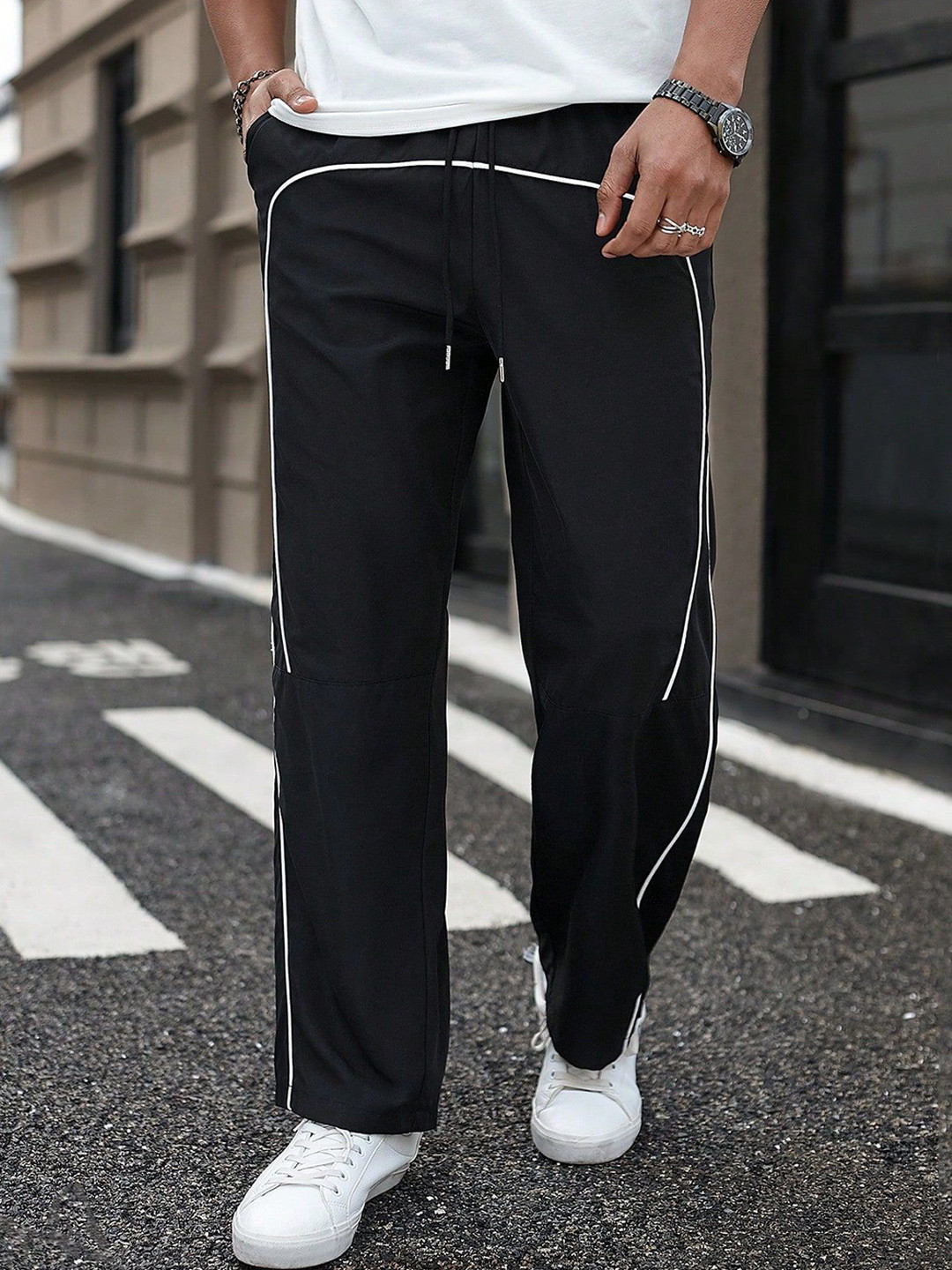 SZN Men Regular Fit High-Rise Trousers