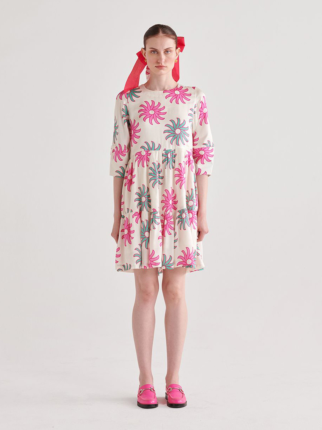 Midsummer Women White Ray Tiered Short Dress