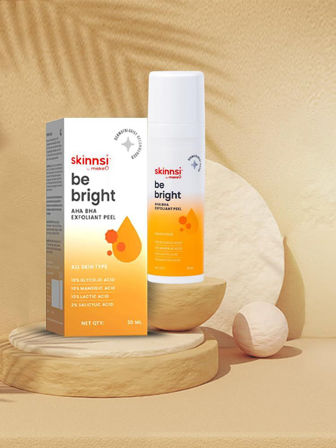 makeo Be Bright AHA BHA Exfoliating Peel With 10% Mandelic Acid - 30 ml