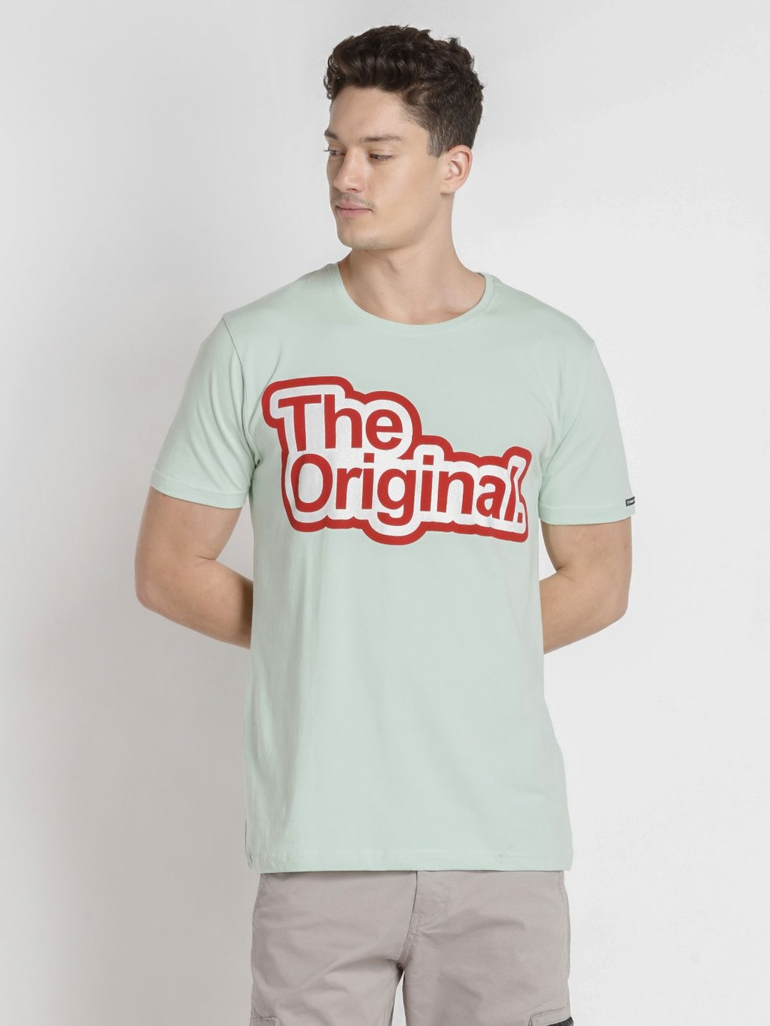 ODCC Men Typography Printed Round Neck Cotton T-shirt