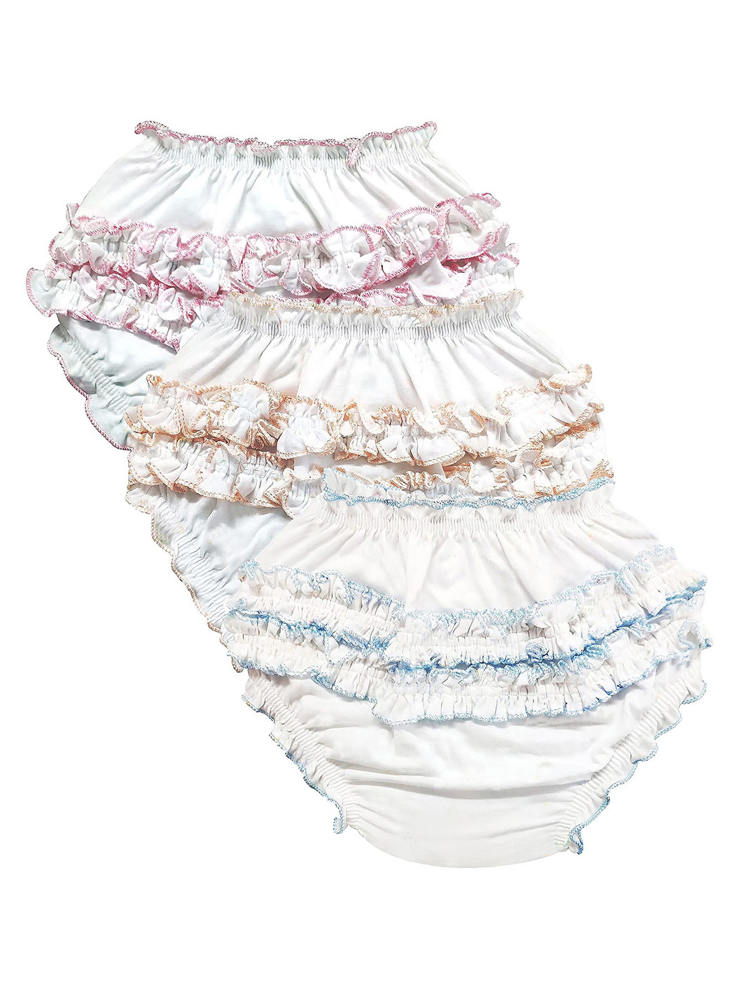 Fancy Walas Infant Girls Pack Of 3 Cotton Basic Briefs FW330_White_M_PK03.