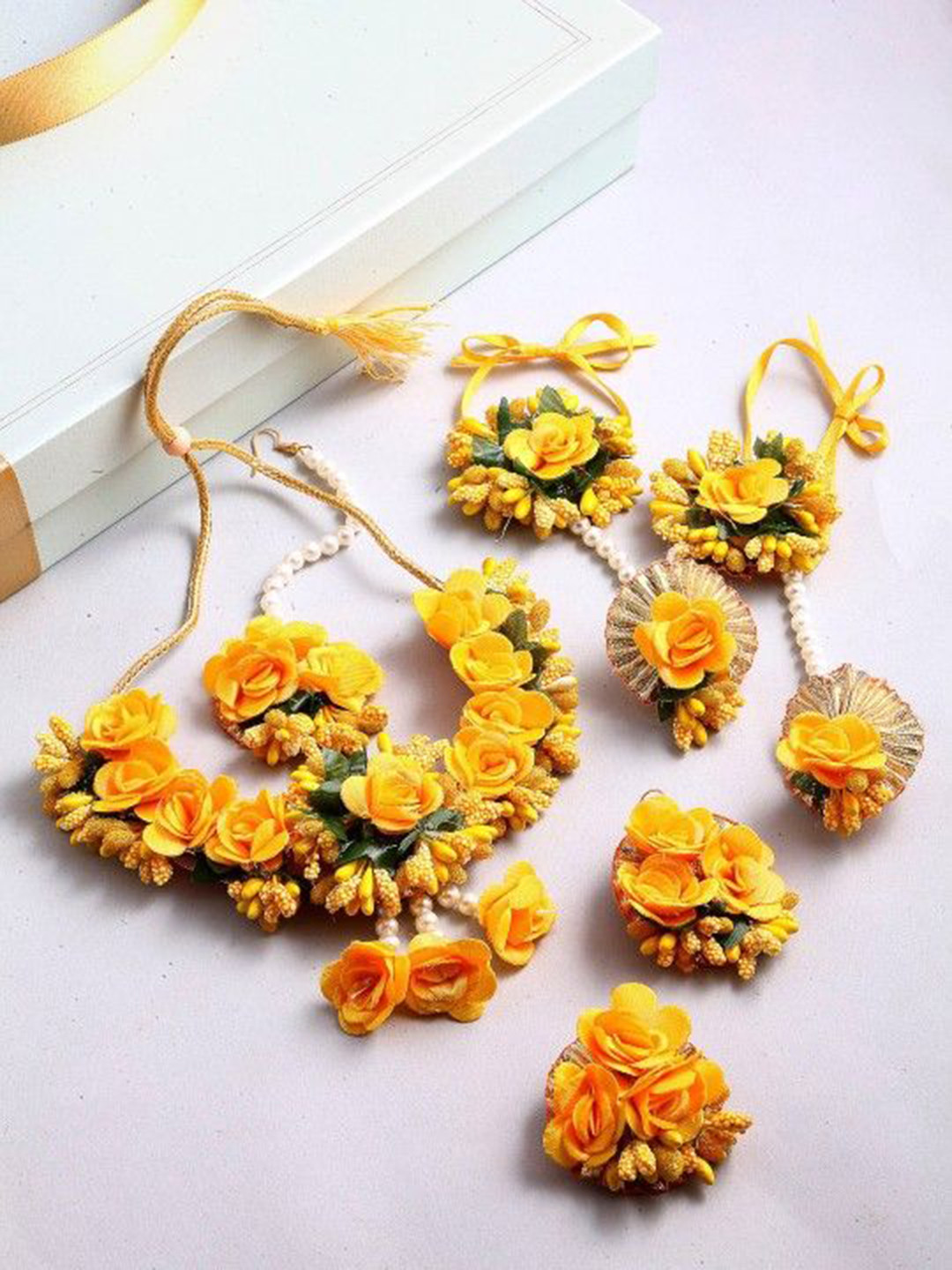 Ringzinnie Beaded Bridal Haldi-Mehndi Jewellery Set