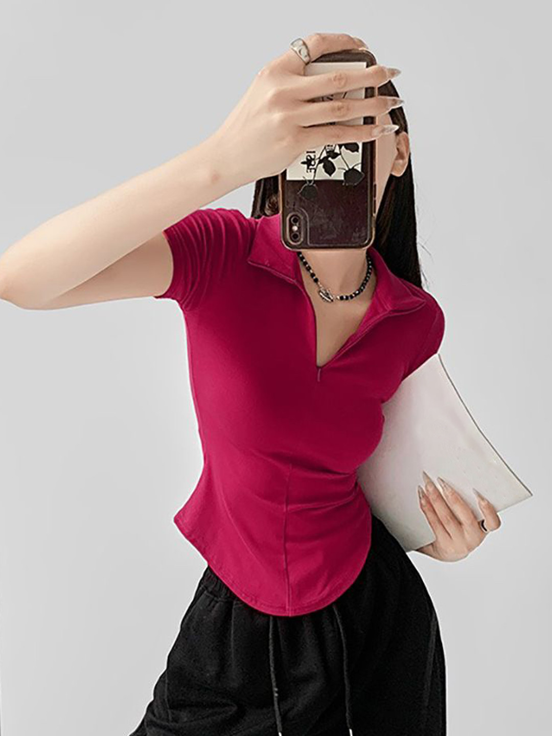 StyleCast x Revolte Women Solid High Neck Top