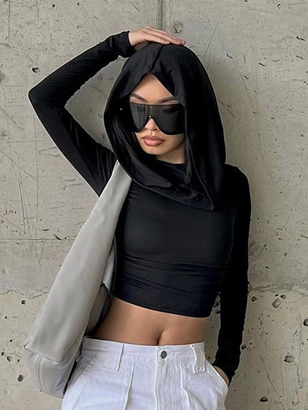 LULU & SKY Hooded Fitted Crop Top