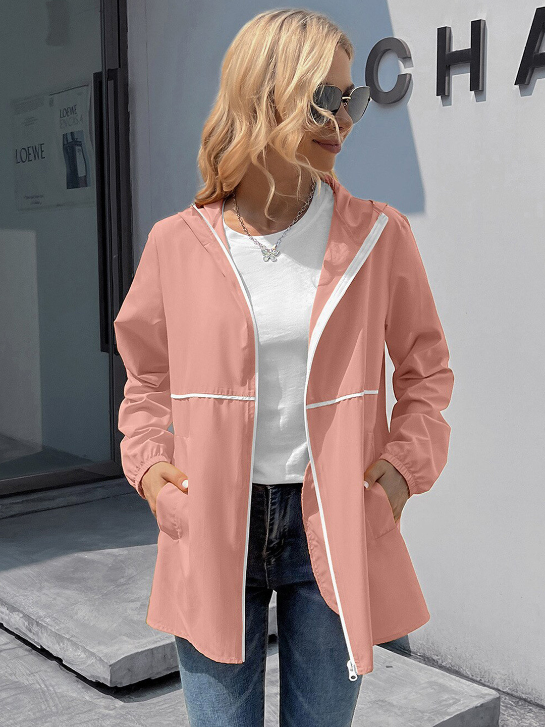 StyleCast Women Pink Longline Parka Jacket