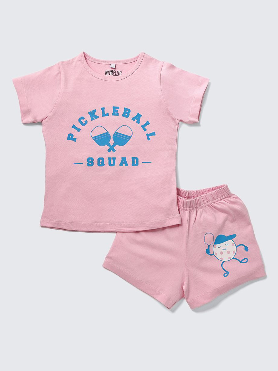 Nite Flite Girls Printed Top & Shorts Night suit