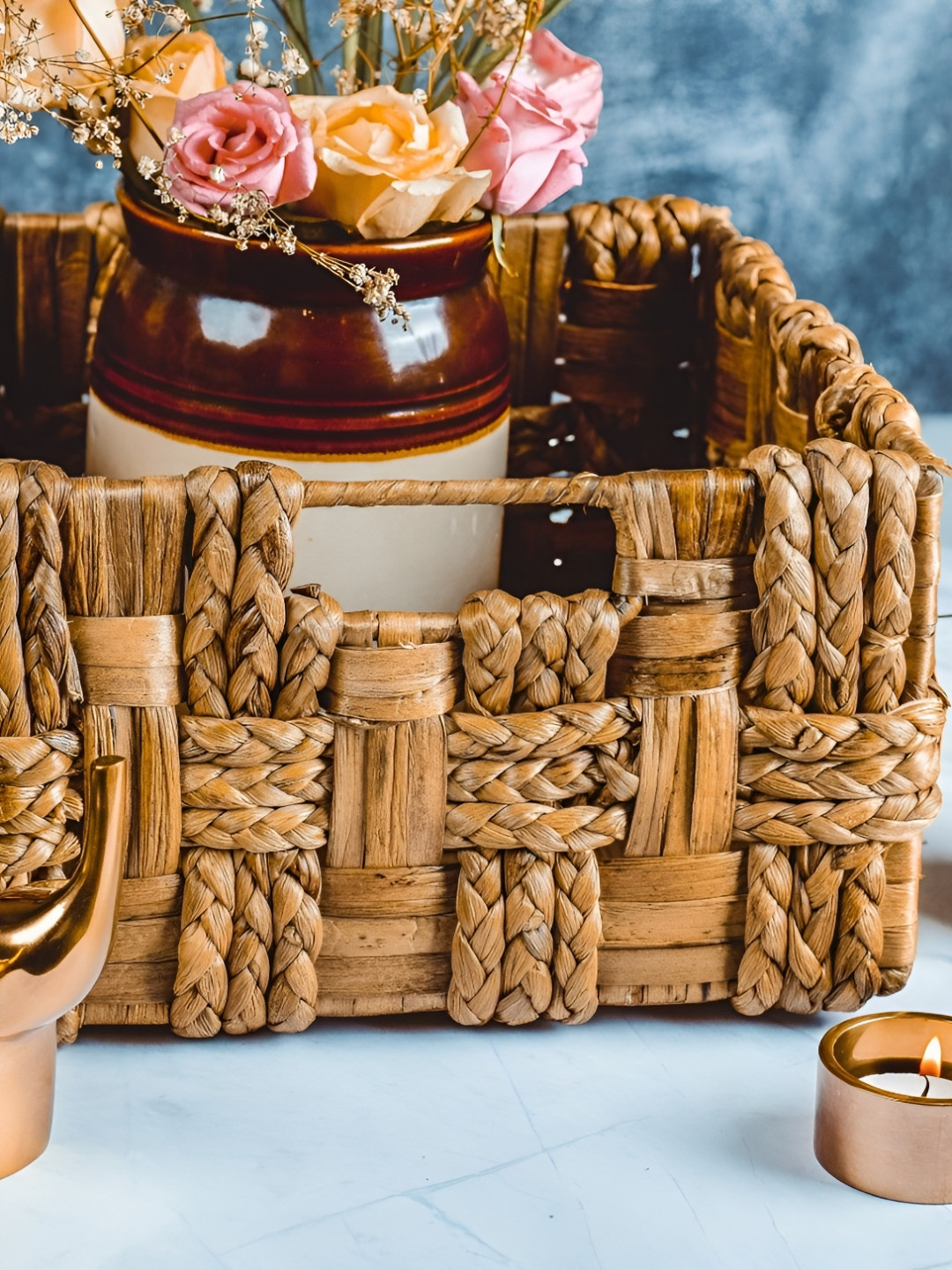 ASAMA Beige Regular Multi-Utility Medium Bamboo Basket