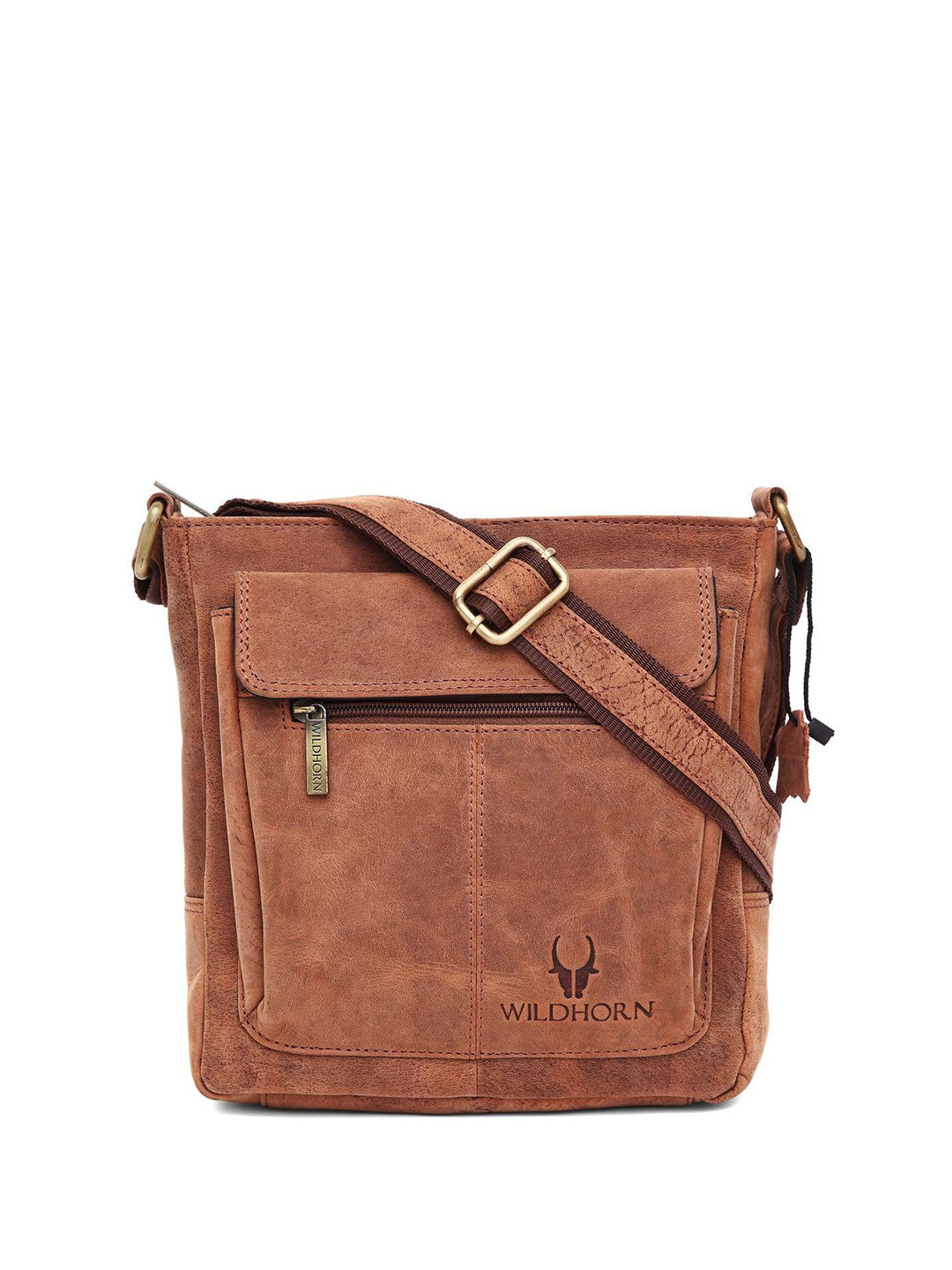 WildHorn Men Leather Sling Messenger Bag