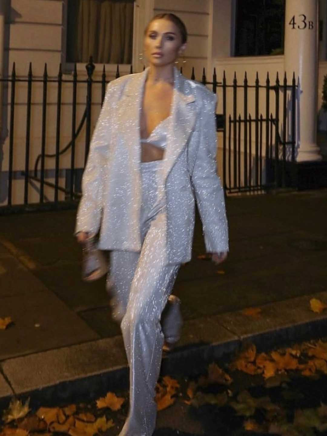 KPOP Embellished Blazer With Trousers