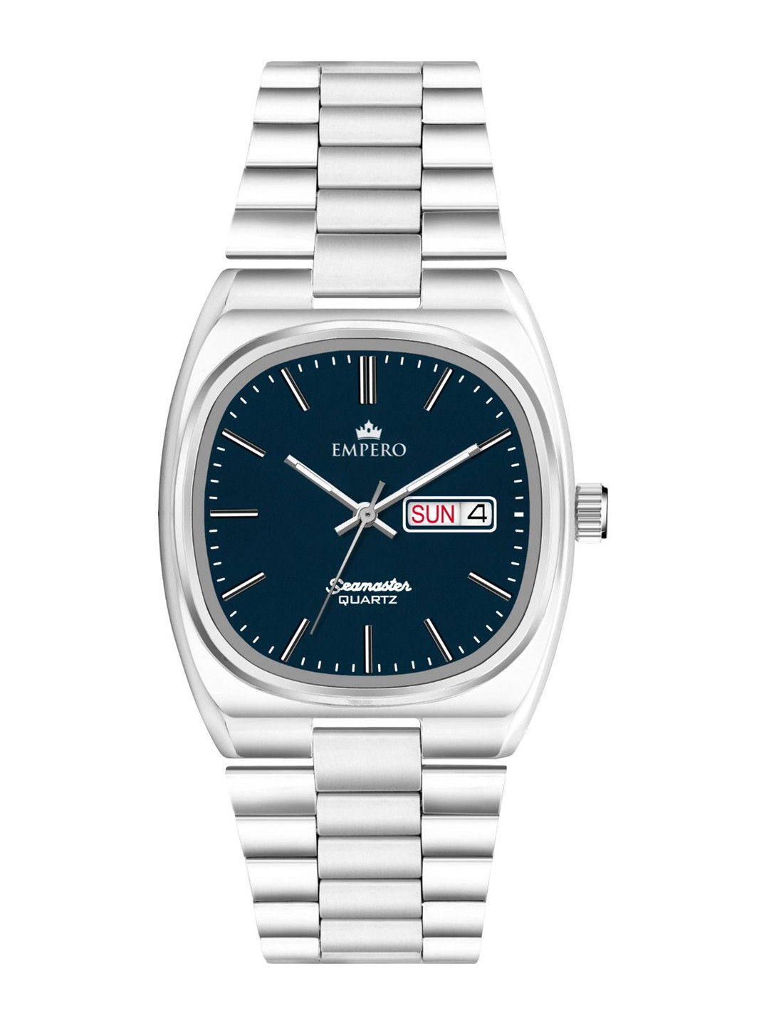 EMPERO Men Brass Patterned Dial & Stainless Steel Straps Analogue Watch EAB221 Square