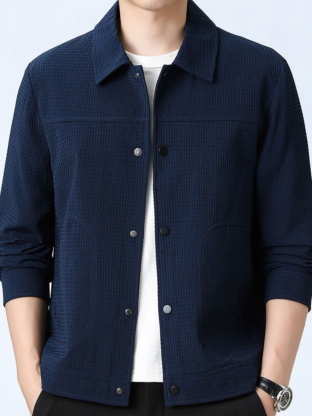 StyleCast x Revolte Navy Blue Casual Windcheater Jacket