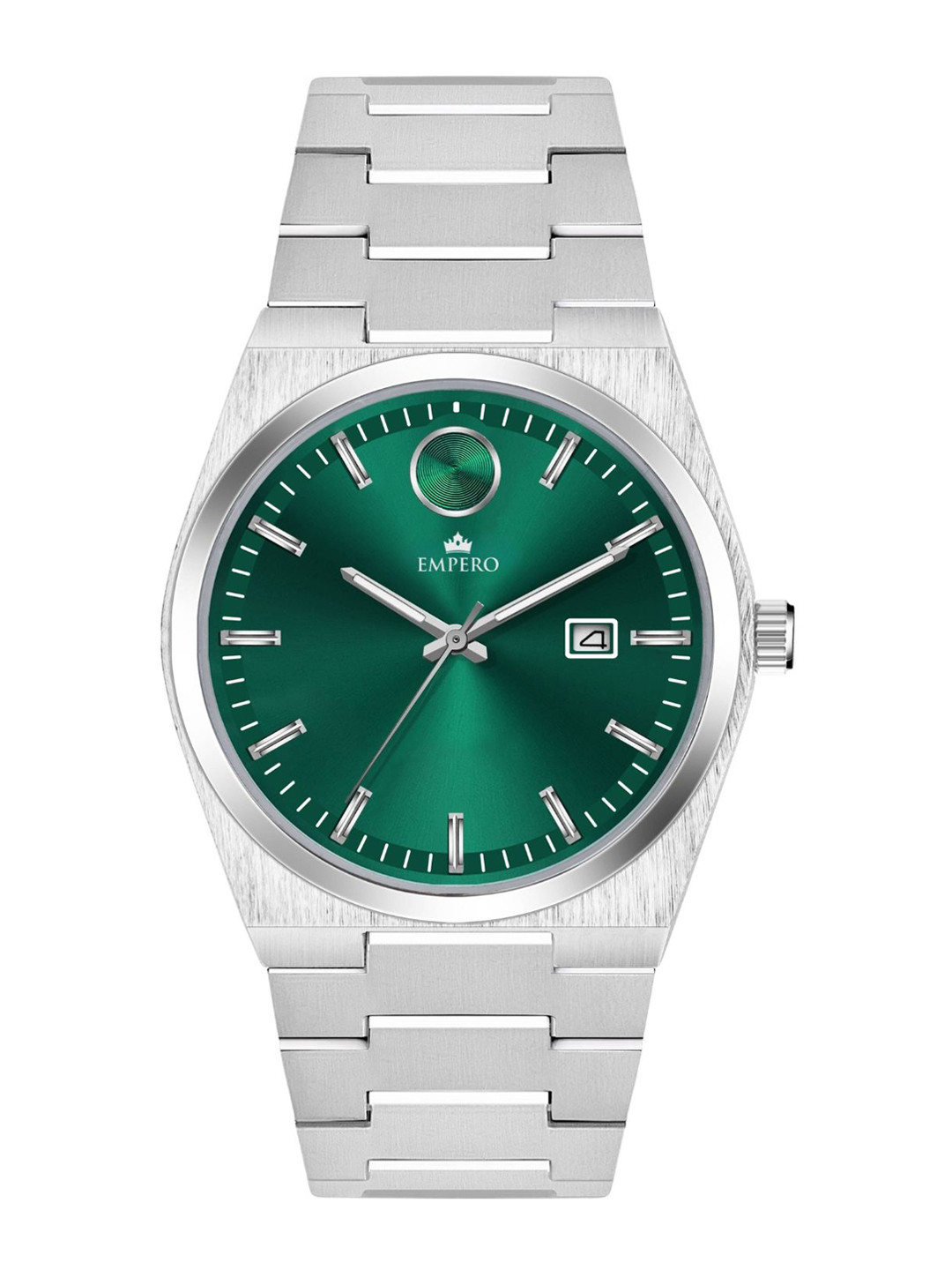 EMPERO Men Analogue Watch EAB218 Date Olive Green Dial Chain