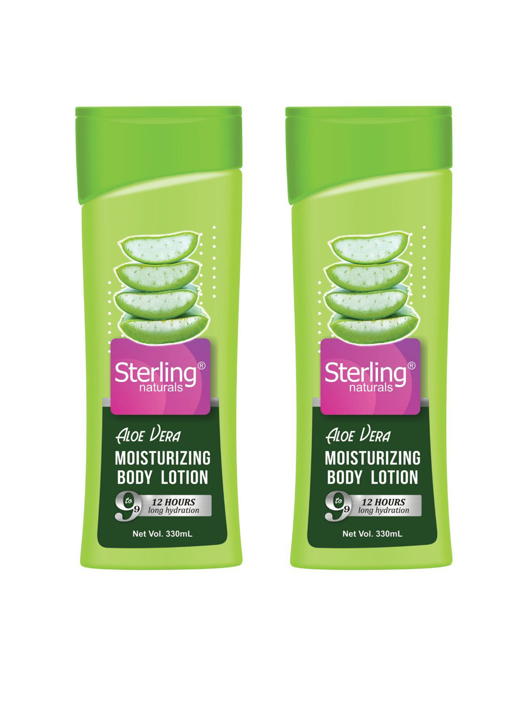Sterling Naturals Women Body Lotion Aloe Vera Pack of 2 For All Skin Types 330ml