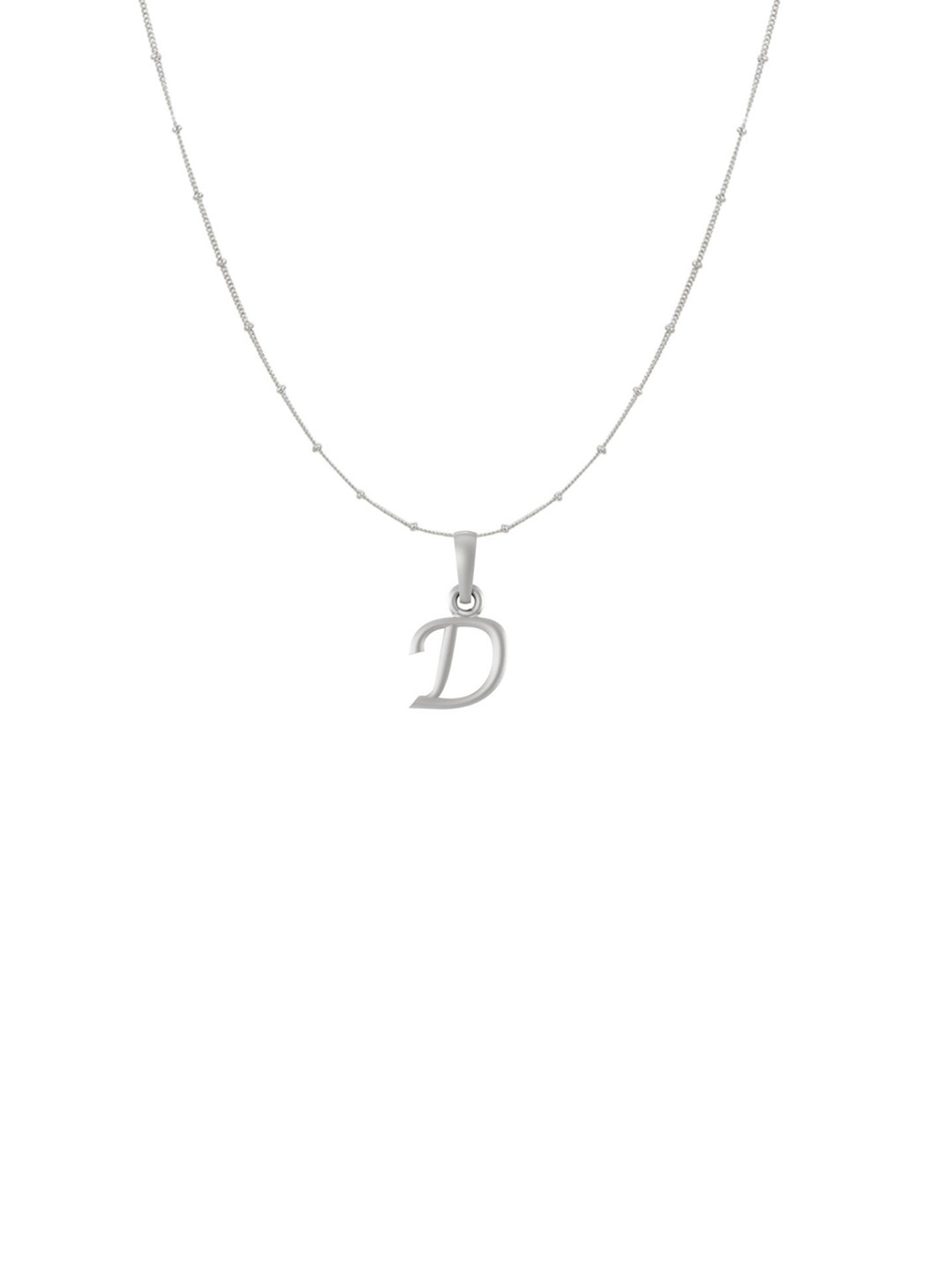 Metronaut 92.5 Sterling Silver Circular D Alphabet Pendant with Chain