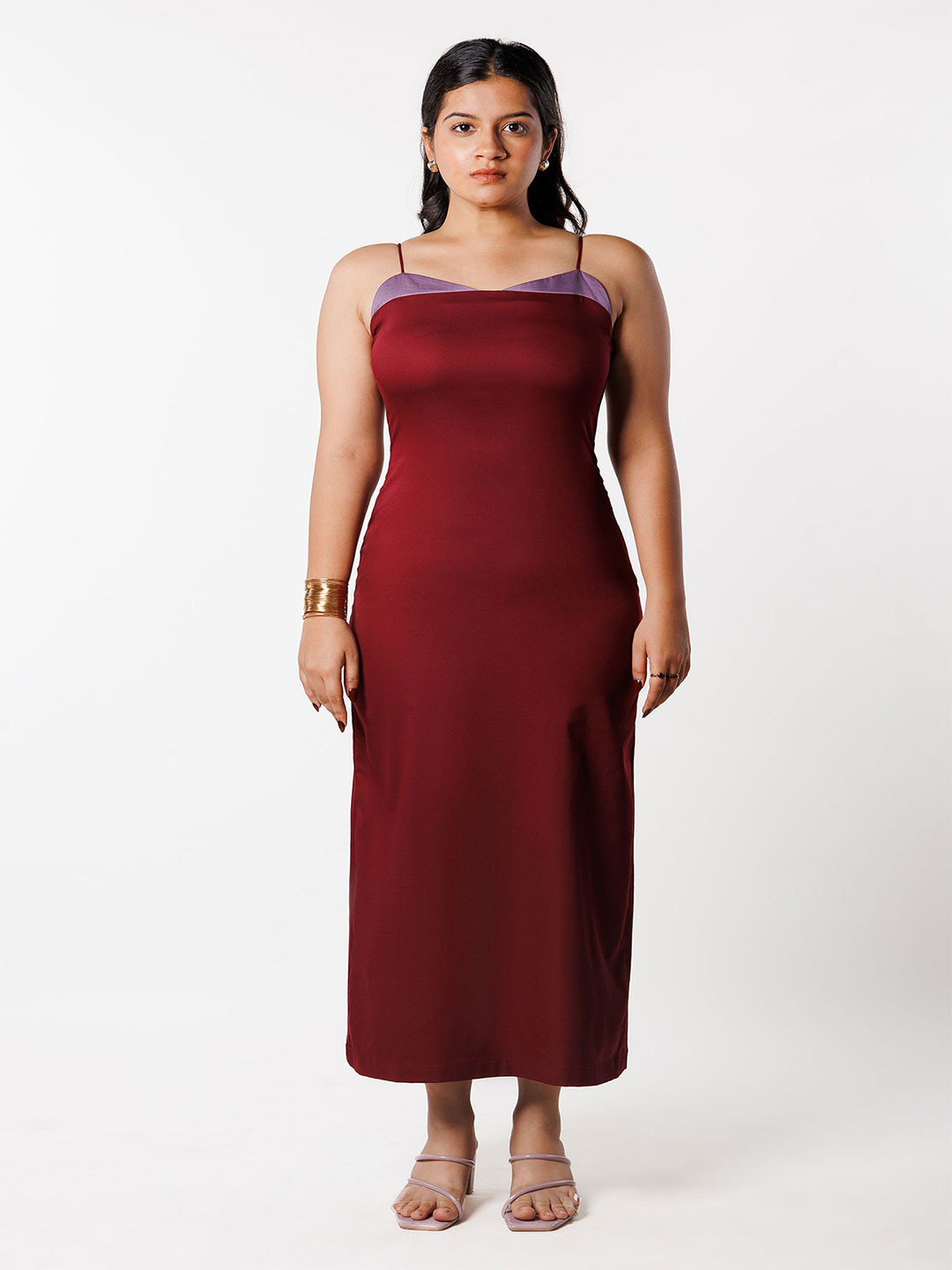 Zwankee Women Satin Lace-Up Detail Maxi Dress