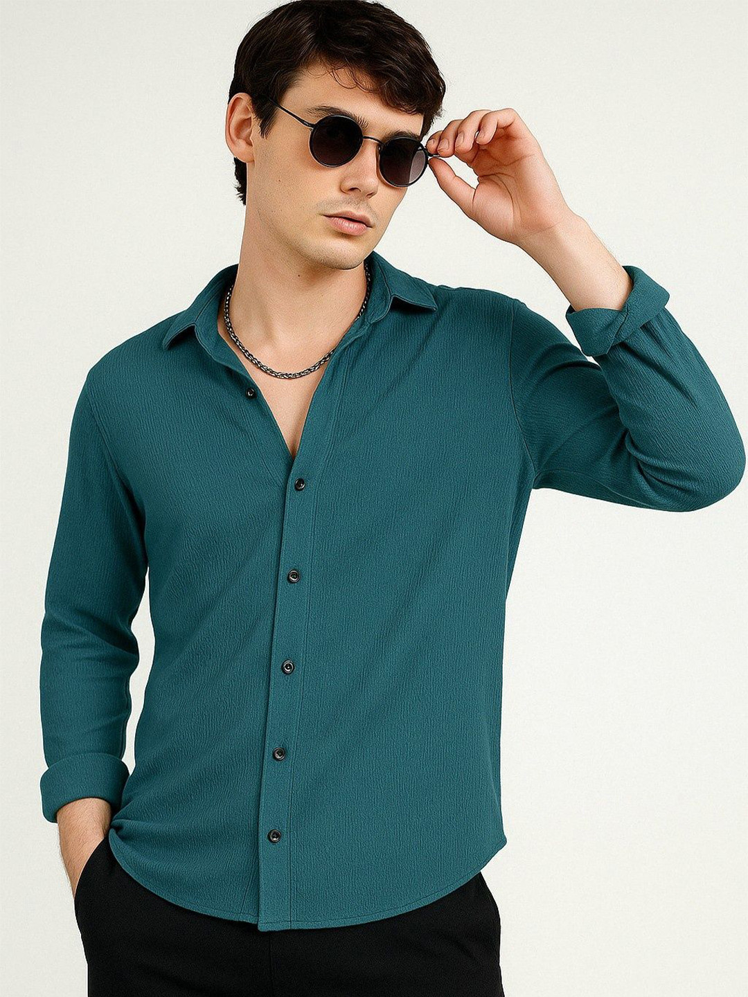 VORTEX Popcorn Textured Long Sleeves Shirt