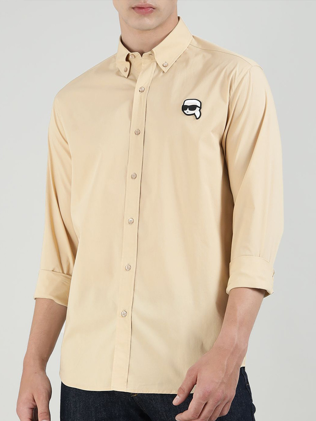 Karl Lagerfeld Slim Fit Button-Down Collar Cotton Casual Shirt