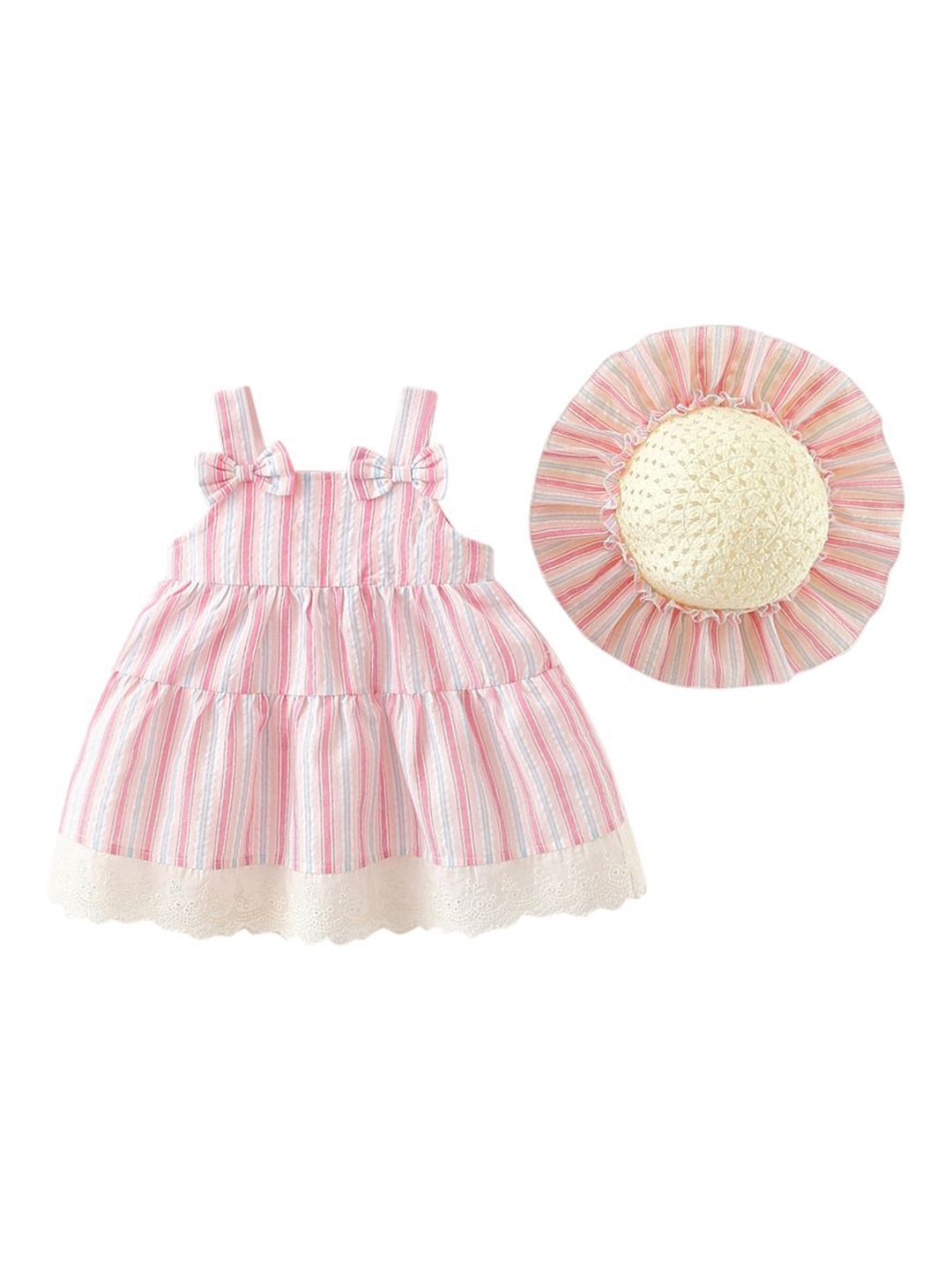 StyleCast x Revolte Girls Striped A-Line Dress With Cap