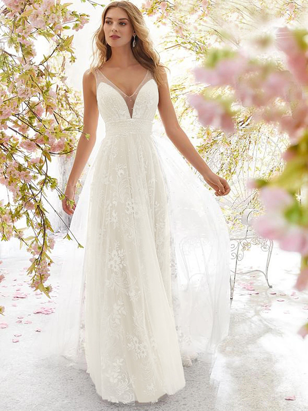 LULU & SKY White Embellished Maxi Dress