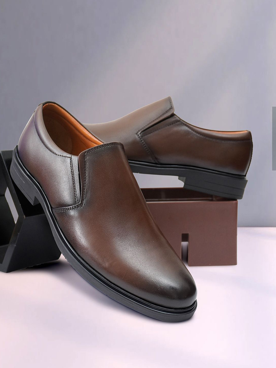 NICO NERINI Men Leather Formal Slip-Ons