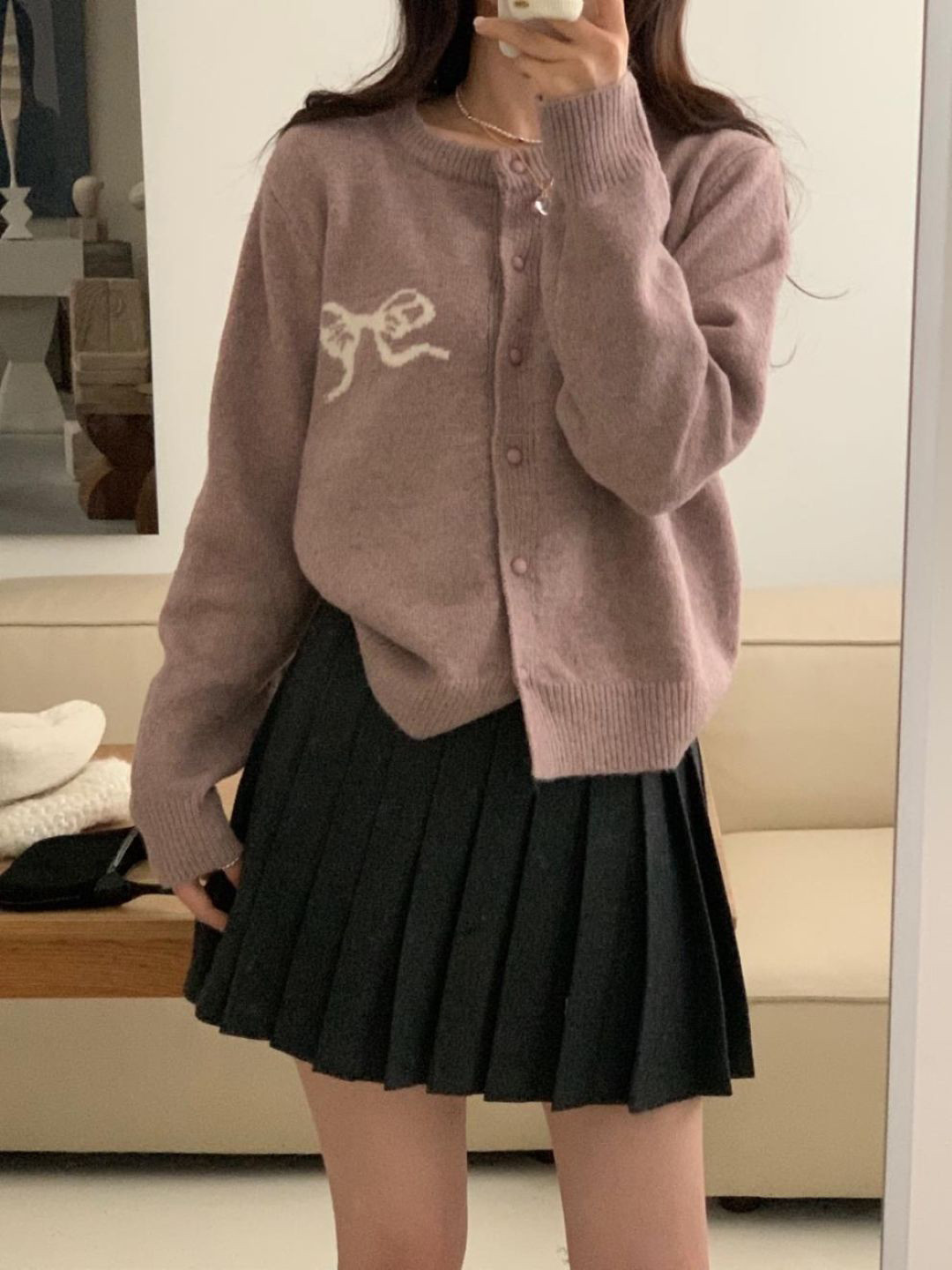 KPOP Women Round Neck Printed Cardigan