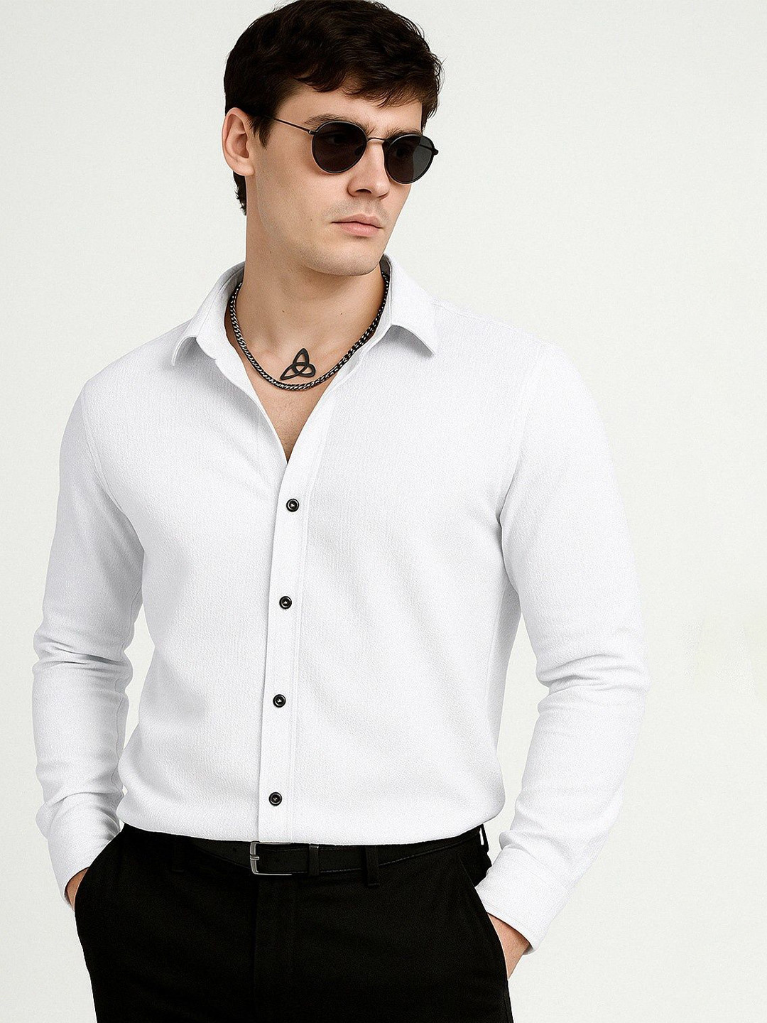 VORTEX Popcorn Textured Long Sleeves Shirt
