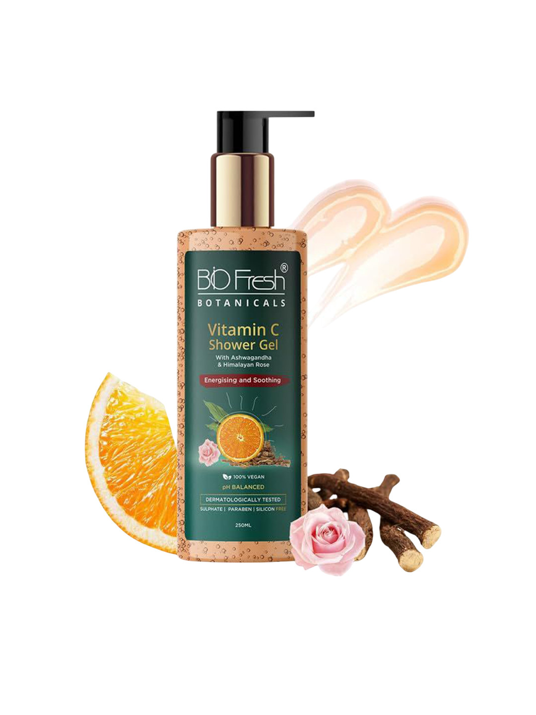 BIOFRESH Vitamin-C Shower Gel With Ashwagandha & Himalayan Rose - 250 ml
