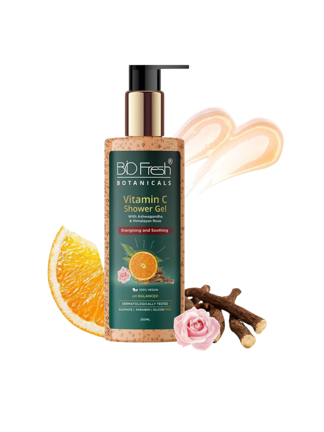 BIOFRESH Vitamin-C Shower Gel With Ashwagandha & Himalayan Rose - 250 ml