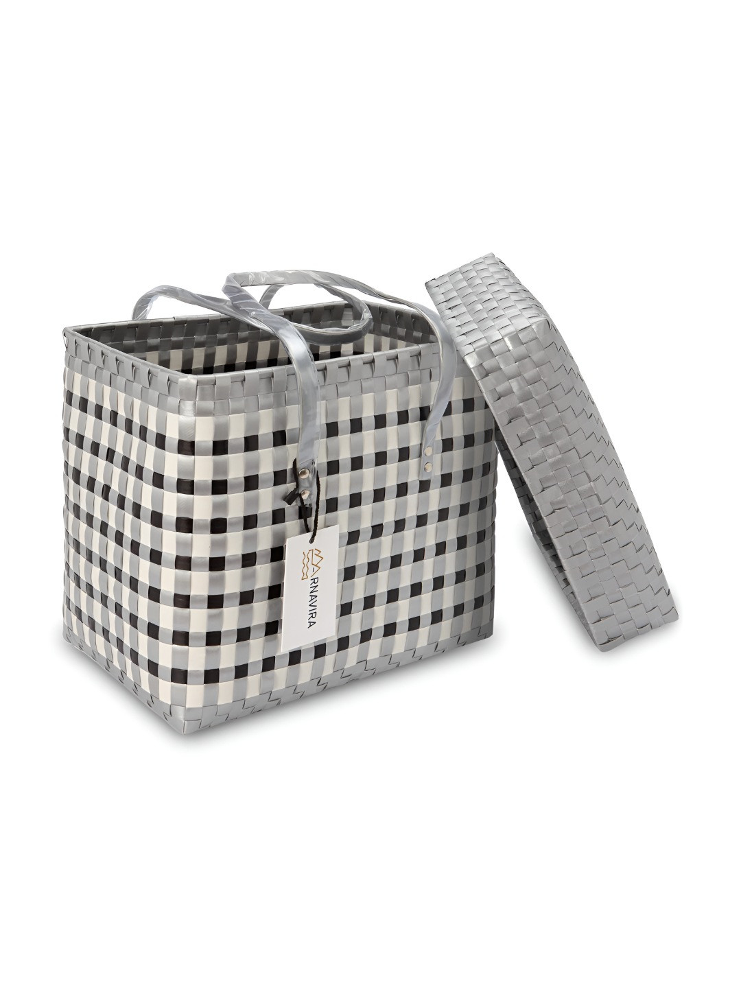 Arnavira Black And White Easy to Clean Shopping Basket