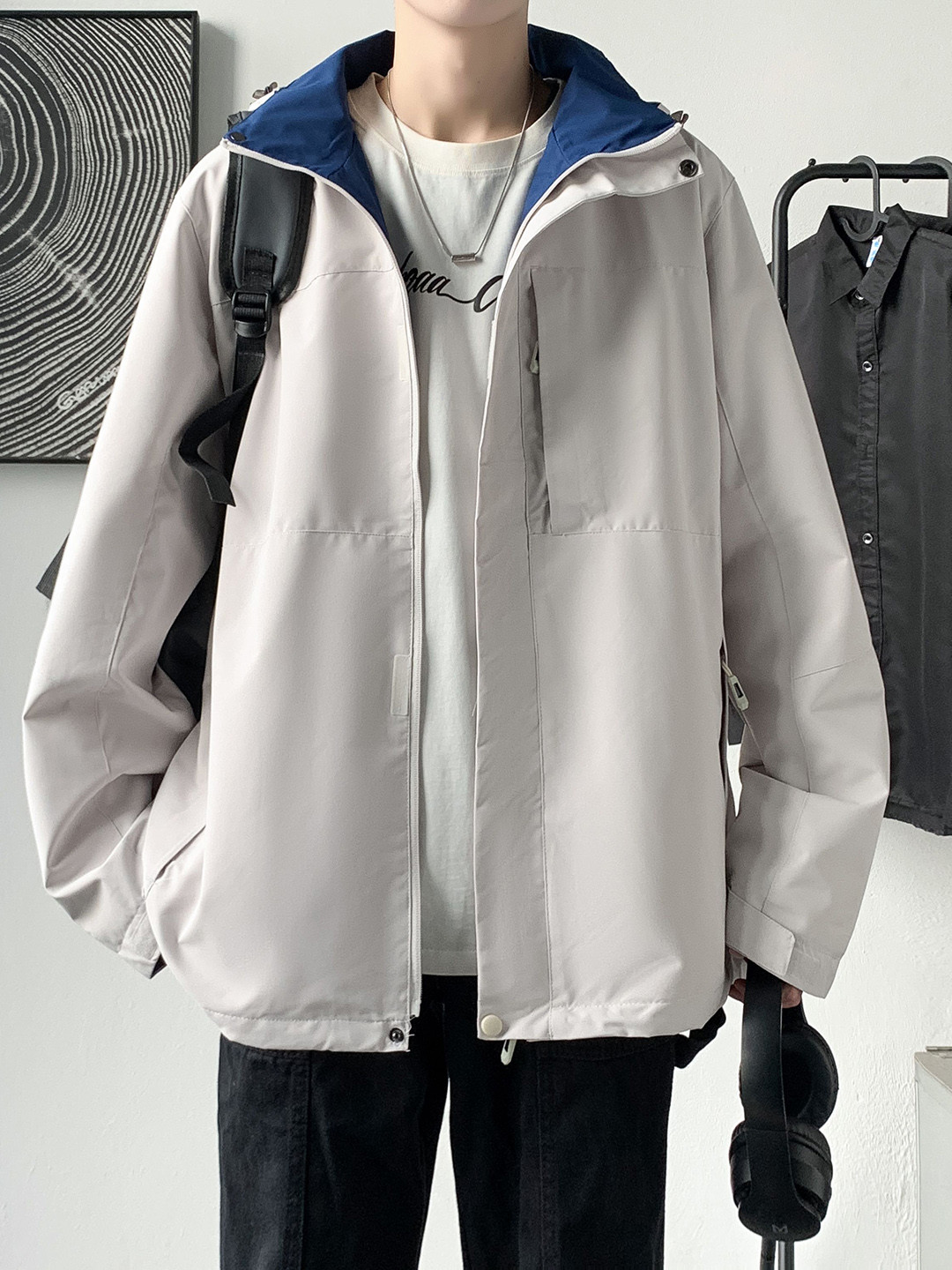 StyleCast x Revolte Men Open Front Hooded Jacket