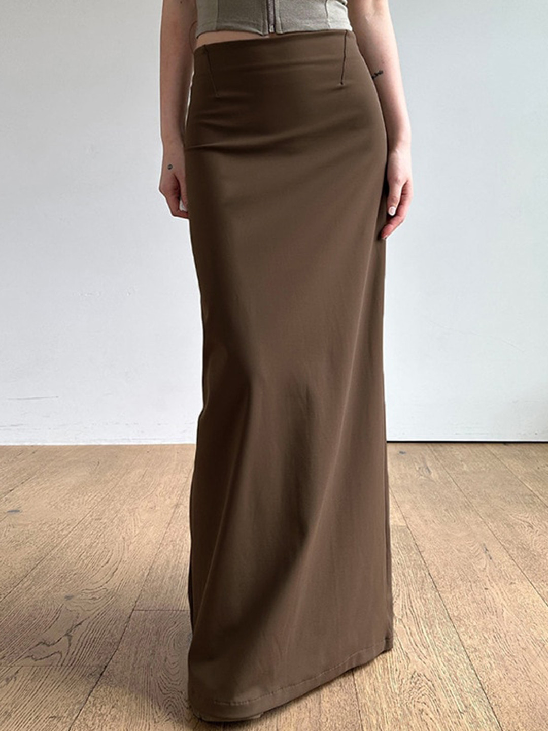 StyleCast Brown Pencil Maxi Skirt