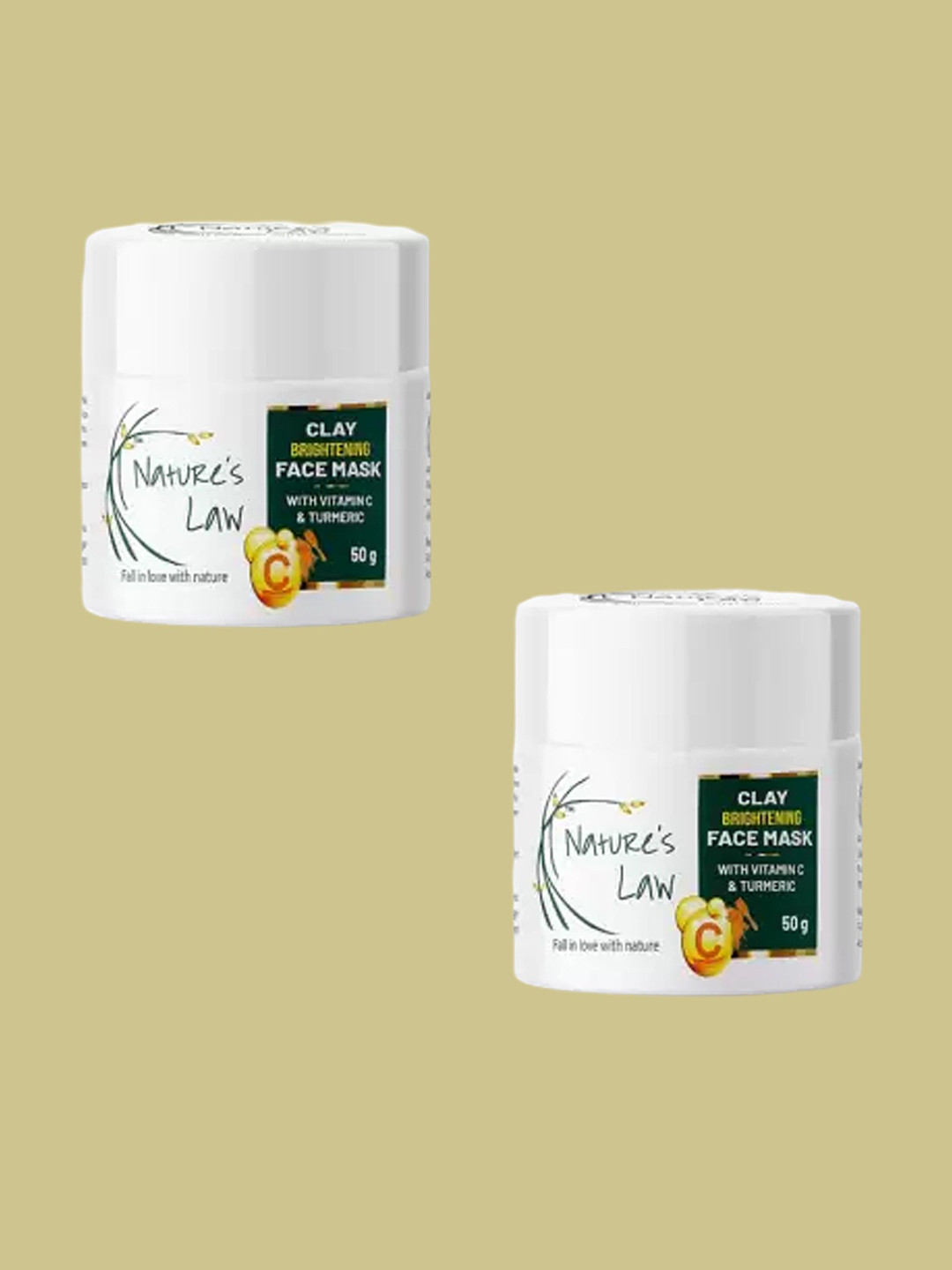 Nature's Law Set Of 2 Clay Brightening Face Mask - 50 g Each