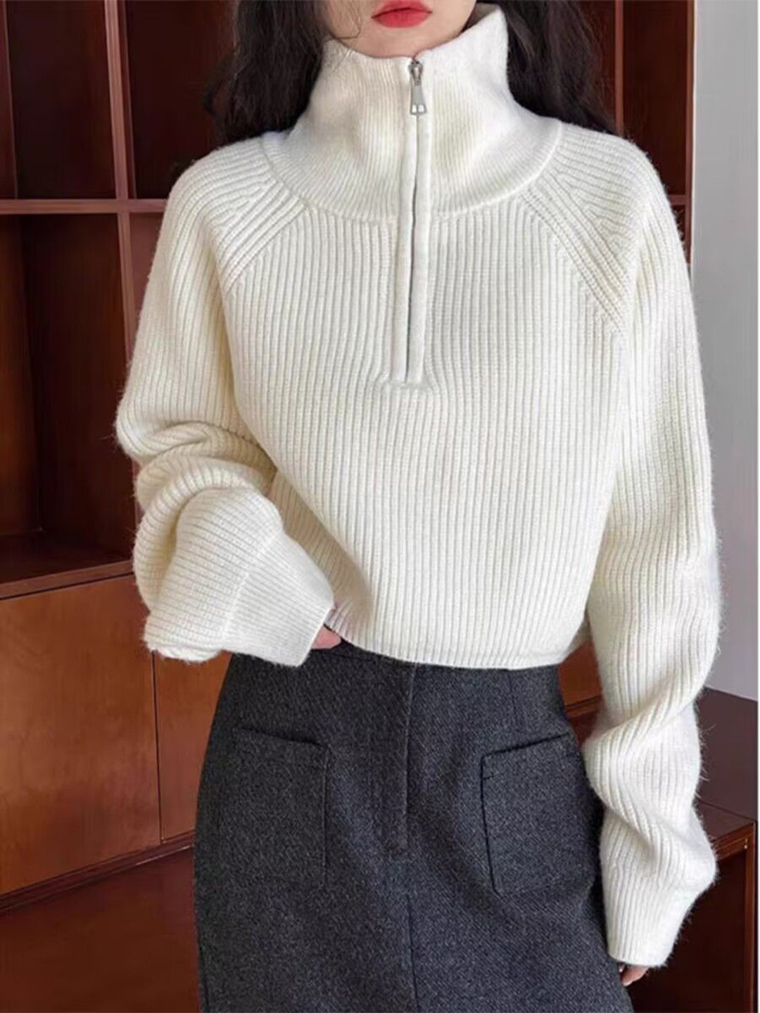 StyleCast Women Ribbed Turtle Neck Long Sleeves Pullover Sweaters