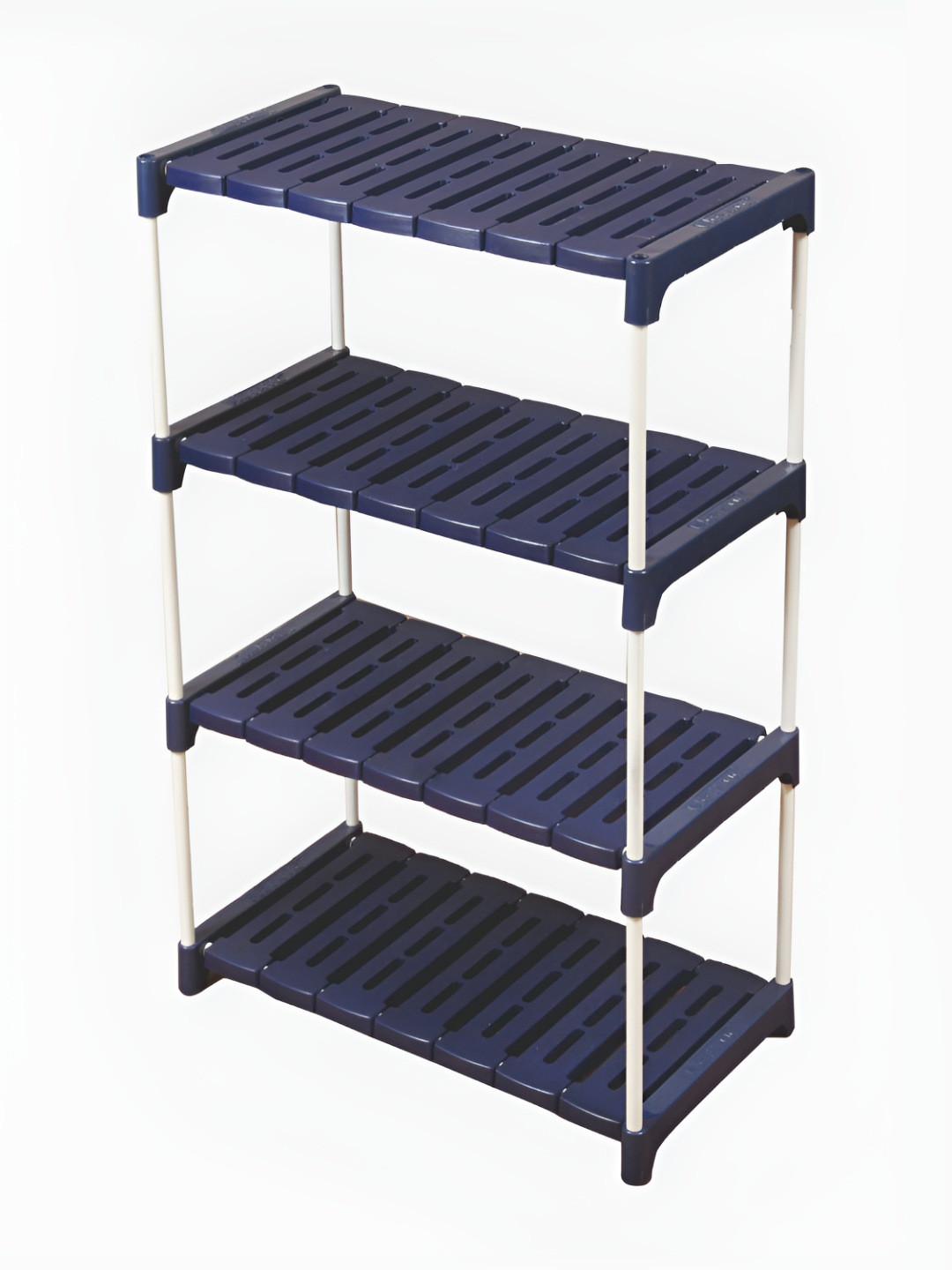 NOVATIC Blue & White 4-Tier Bookshelf