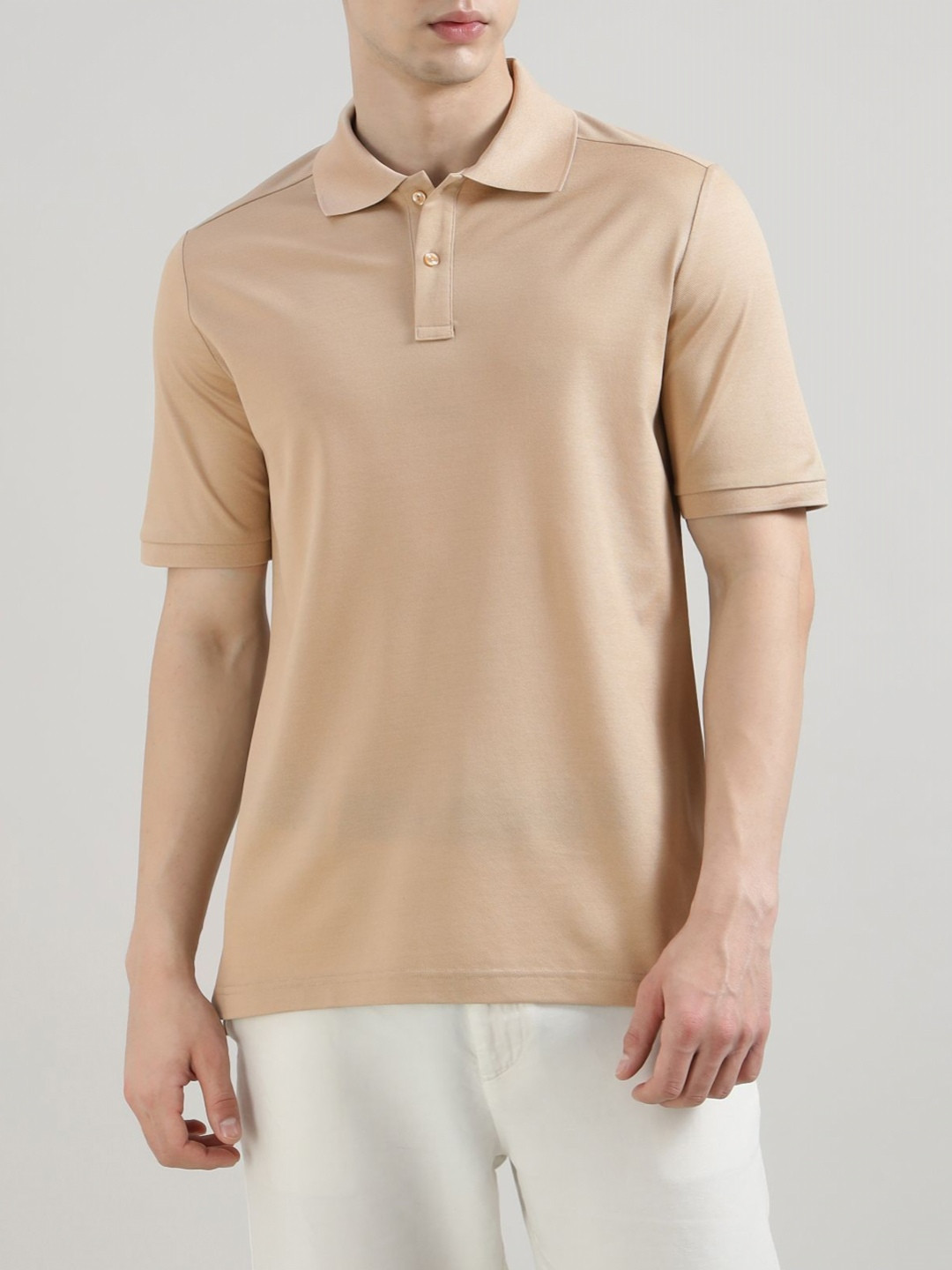 Eton Men Solid Polo Collar Cotton T-shirt