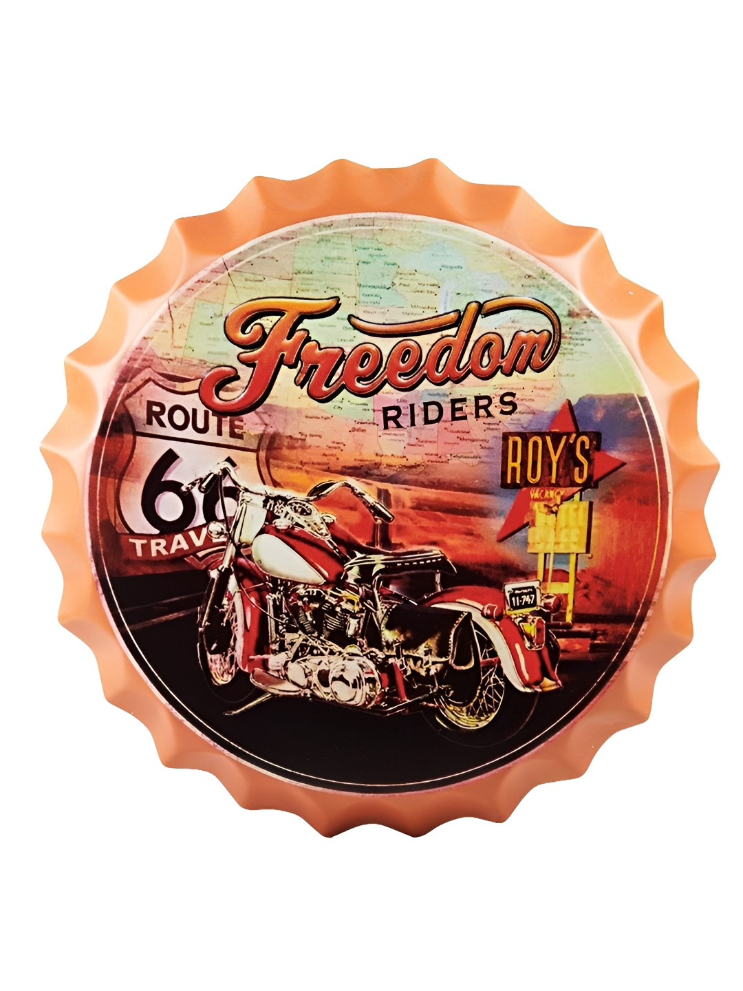 eazy wagon Bottle Caps sign - Freedom Rides Route66 Metal Matte Signs and Plaques-14In