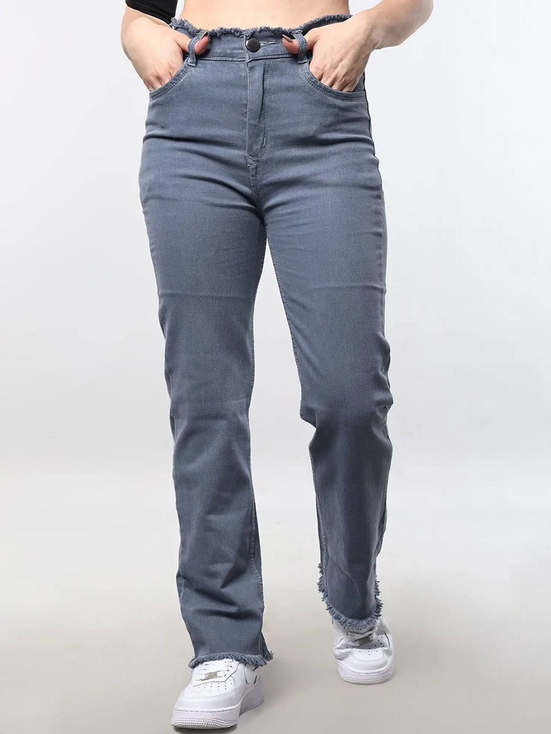 Aadvi Fashion Women Smart Relaxed Fit High-Rise Heavy Fade Stretchable Jeans