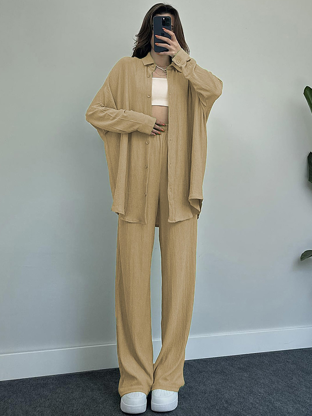 LULU & SKY Casual Self Design Shirt with Trousers