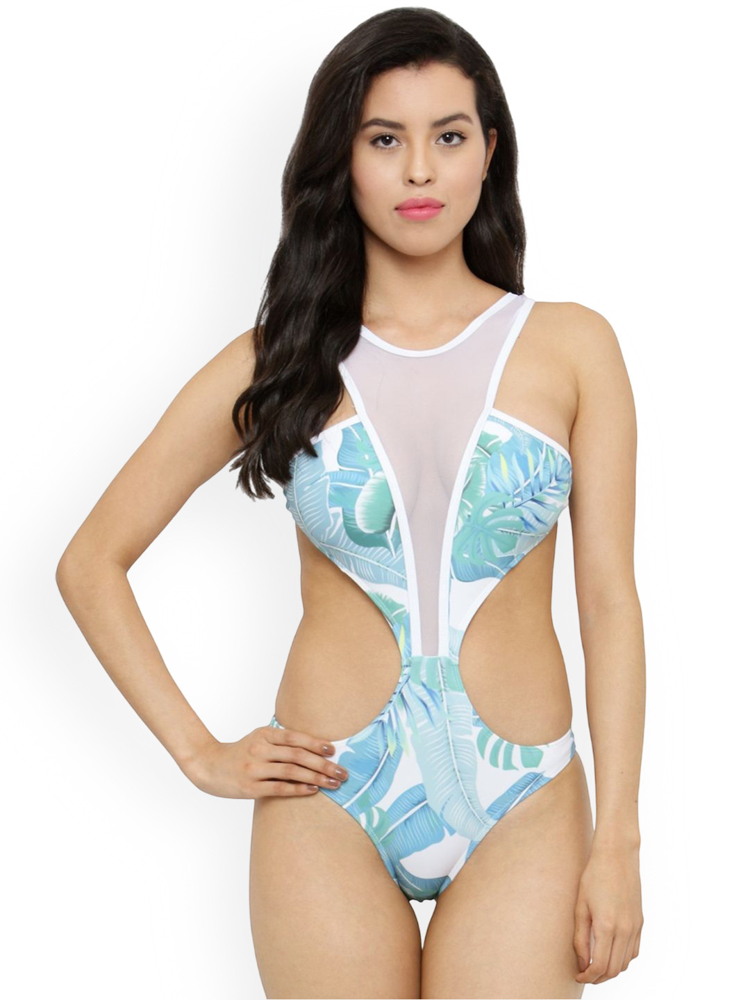 Kaali Peeli  Printed Round Neck Monokini
