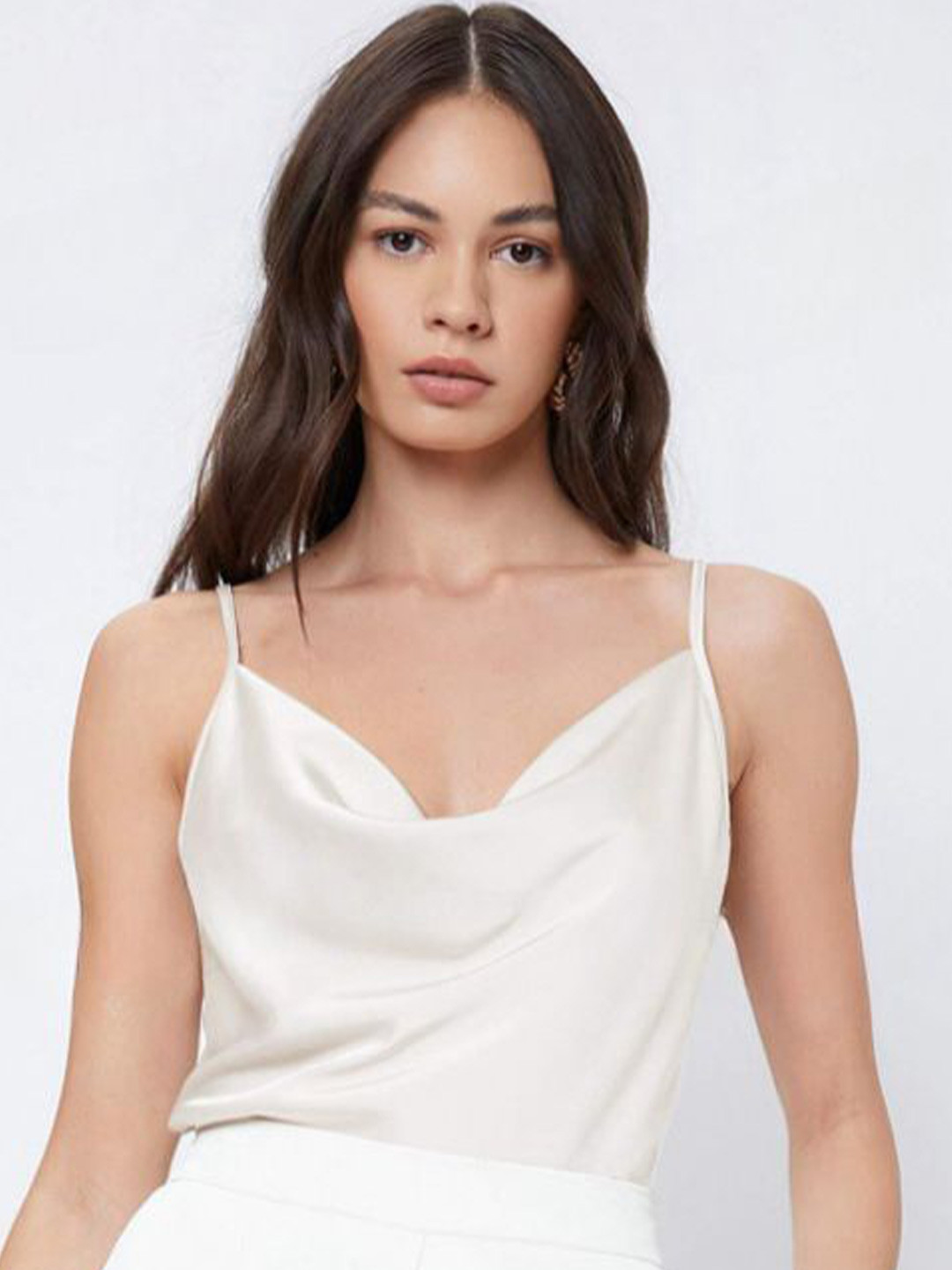 StyleCast Cowl Neck Satin Party Top