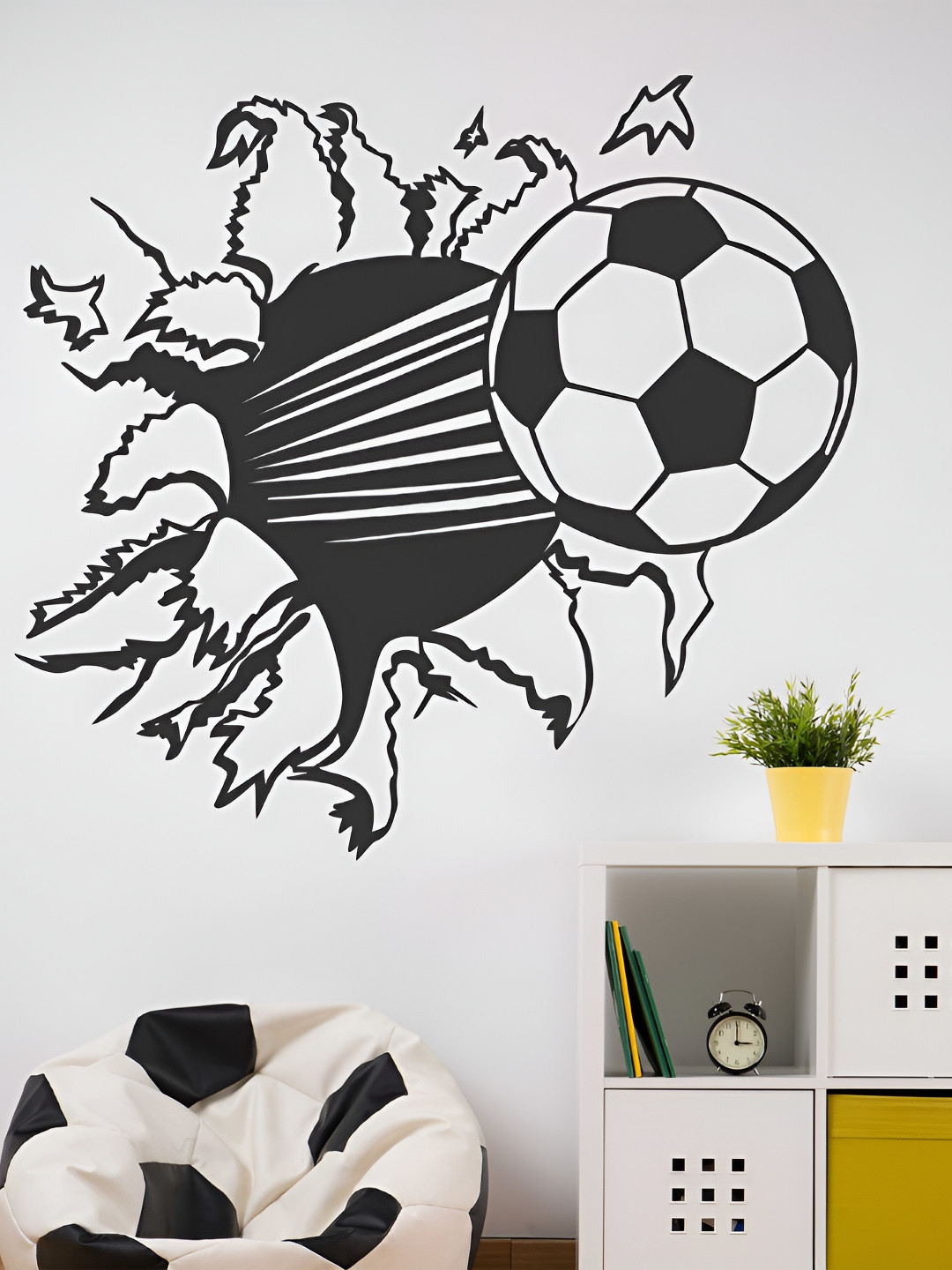 LANSTICK Black Printed Self-Adhesive WallStickers