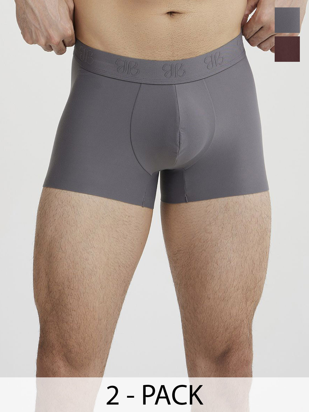B'there Pack of 2 Seamless Microfiber Trunk U005_SGR_DBY