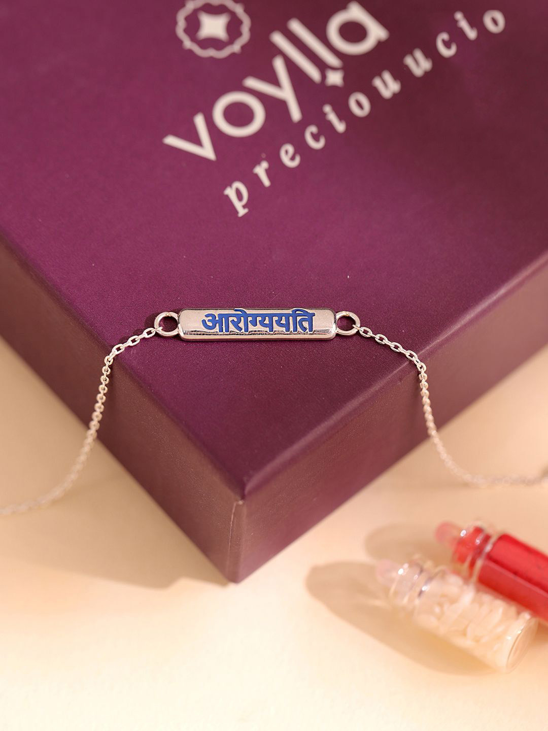 Studio Voylla Sterling Silver Aarogyayati Wraparound Rakhi